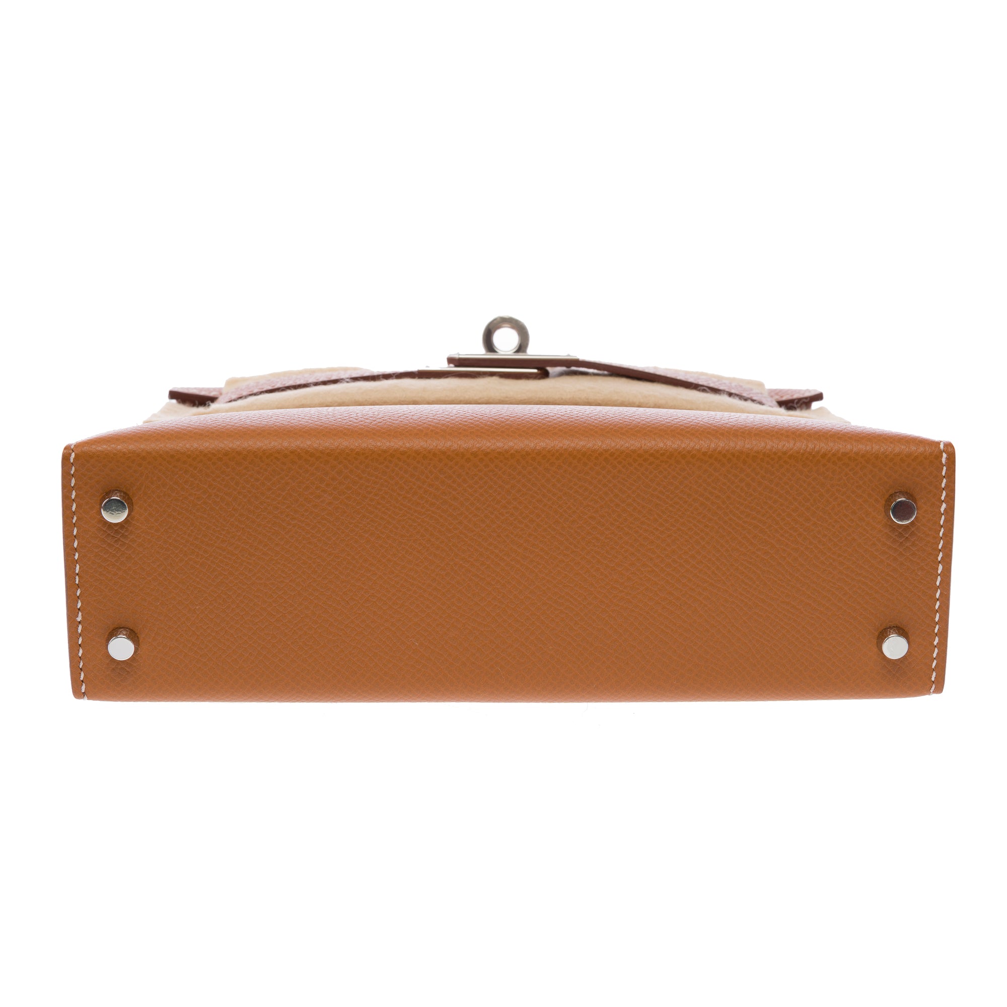 Sac HERMES Kelly Mini en Cuir Doré - 103393