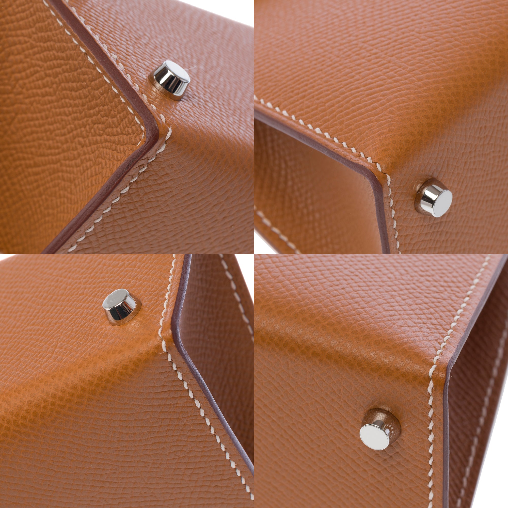 Sac HERMES Kelly Mini en Cuir Doré - 103393