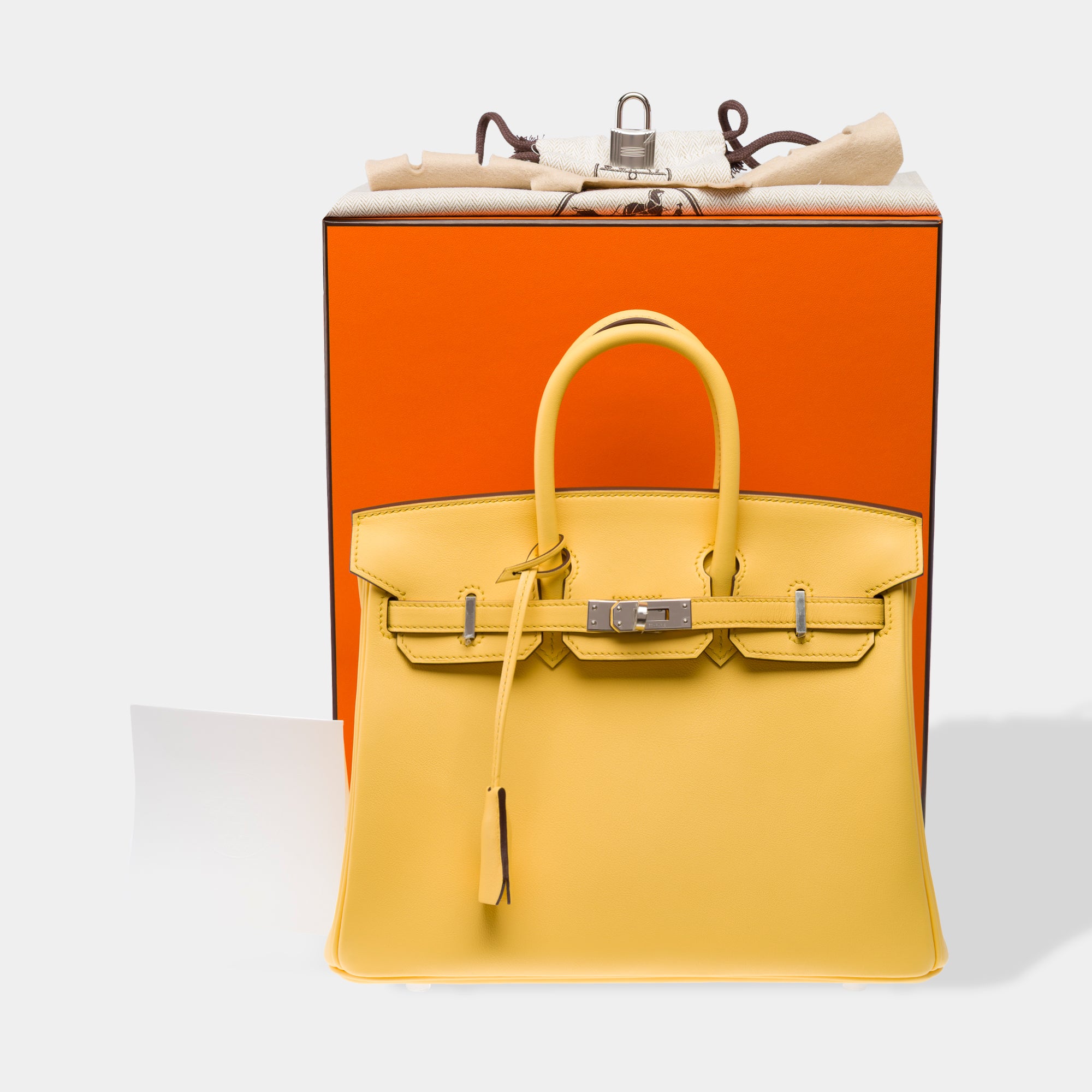 Sac HERMES Birkin 25 en Cuir Jaune - 103405