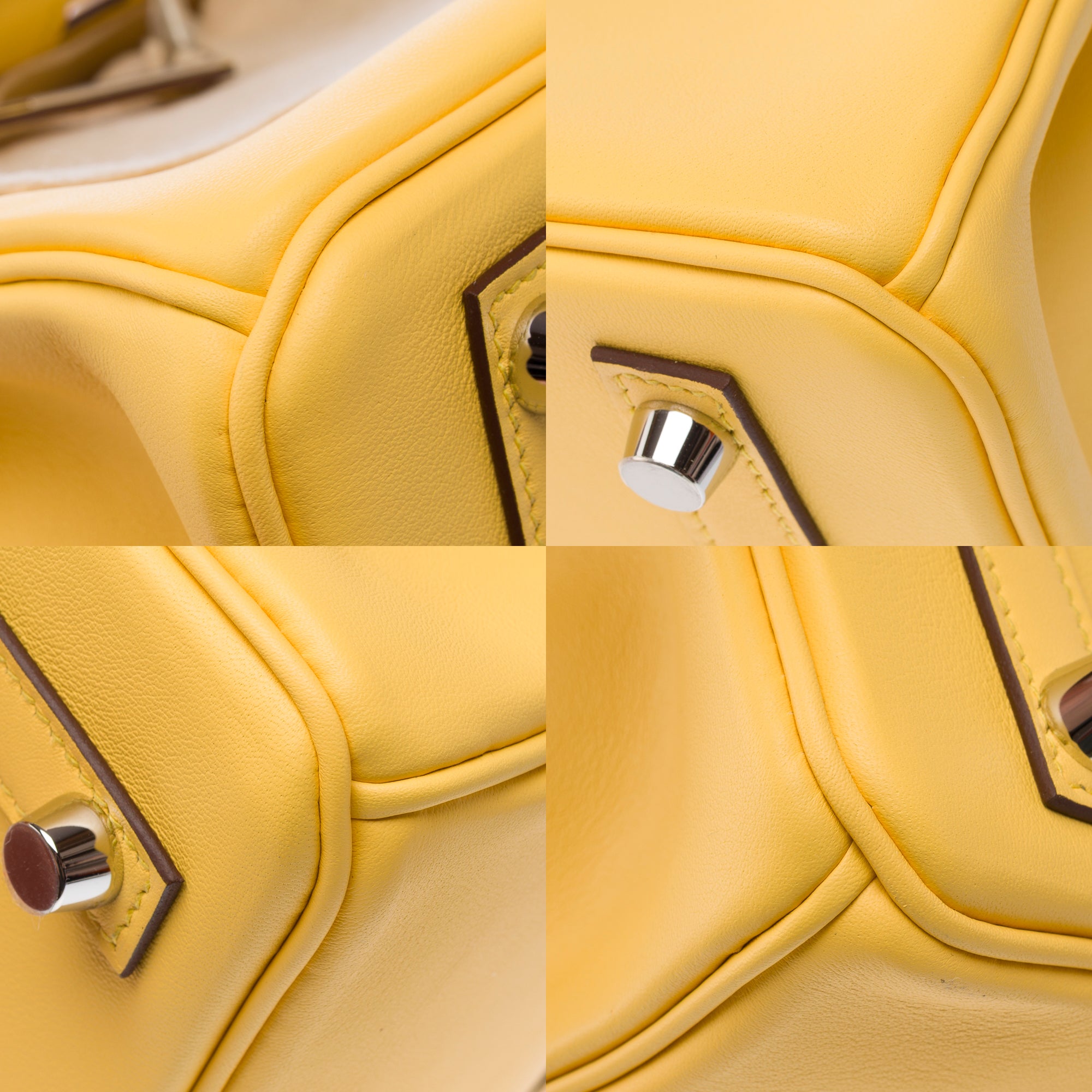 Sac HERMES Birkin 25 en Cuir Jaune - 103405