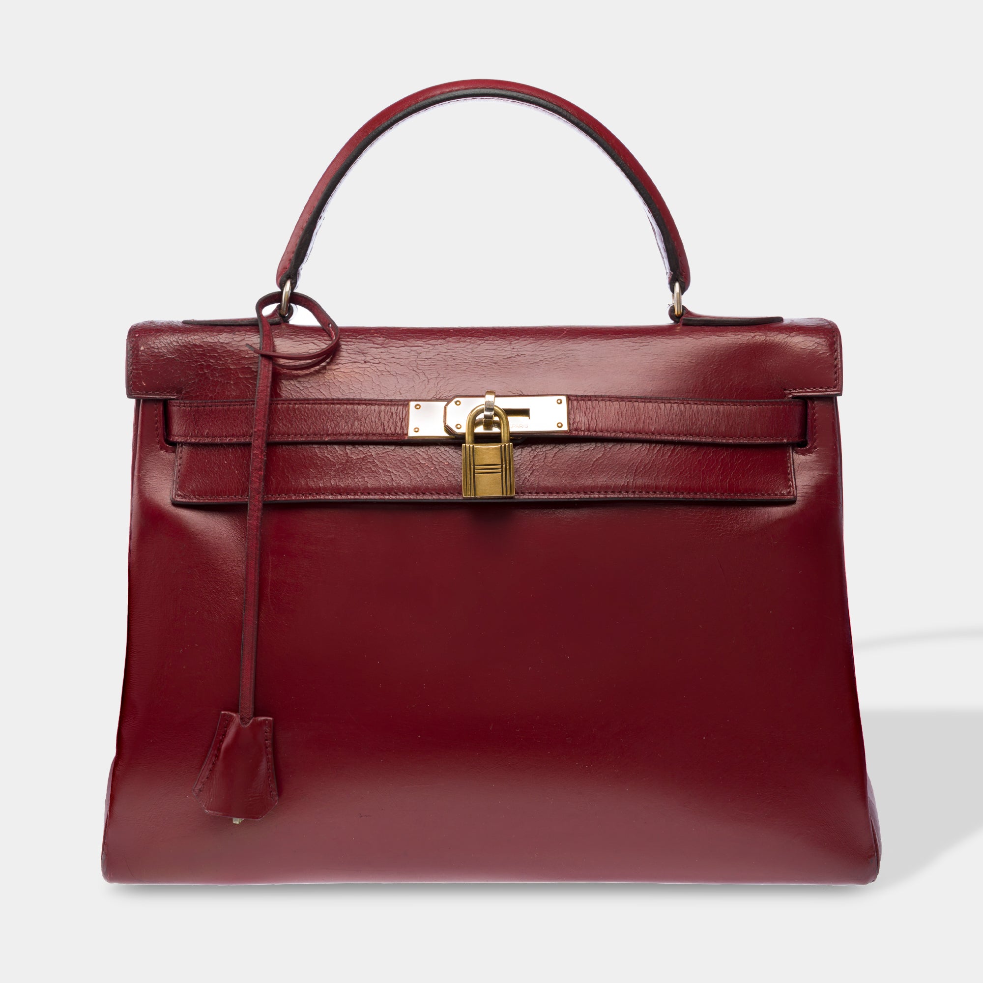 Sac HERMES Kelly 32 en Cuir Bordeaux - 103406