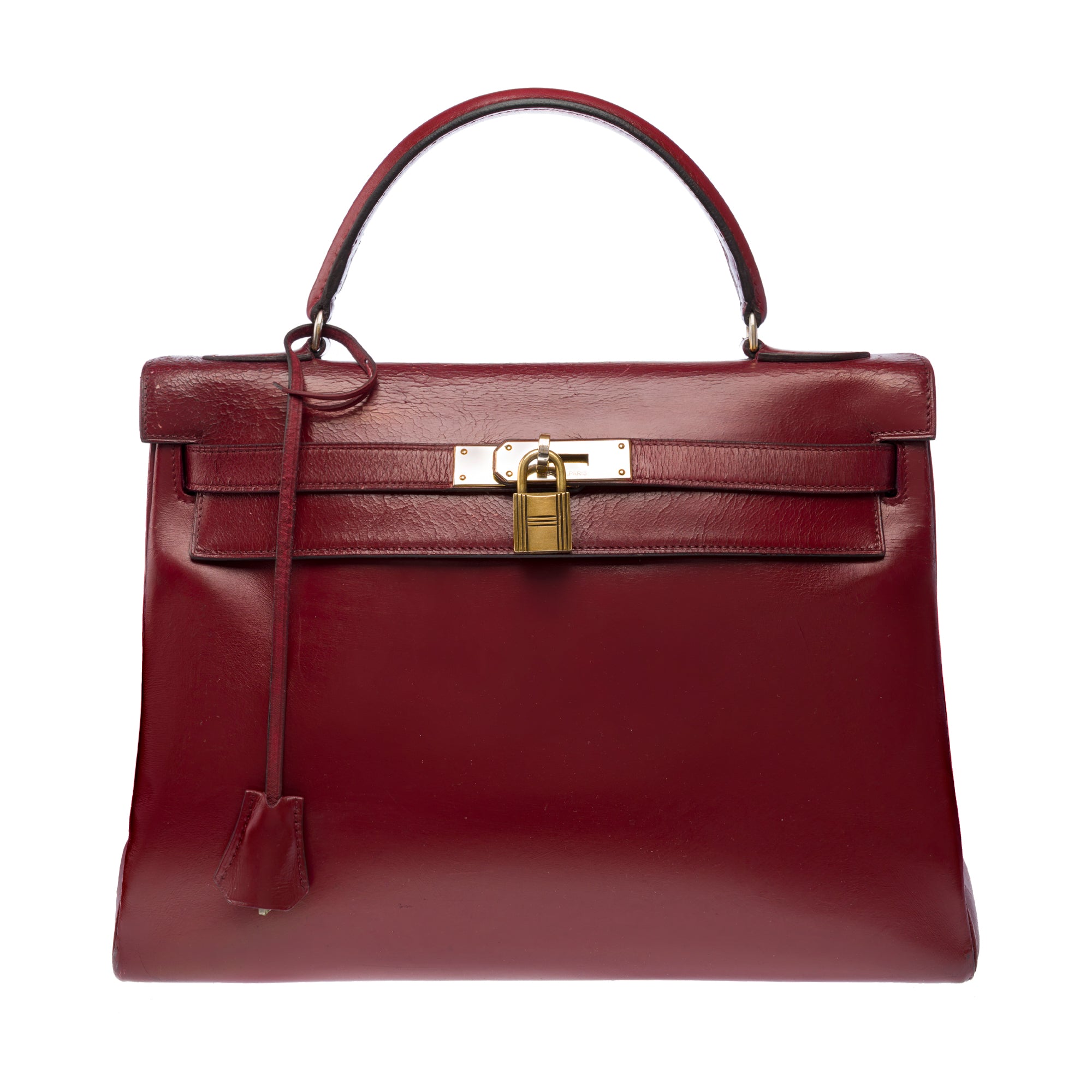 Sac HERMES Kelly 32 en Cuir Bordeaux - 103406