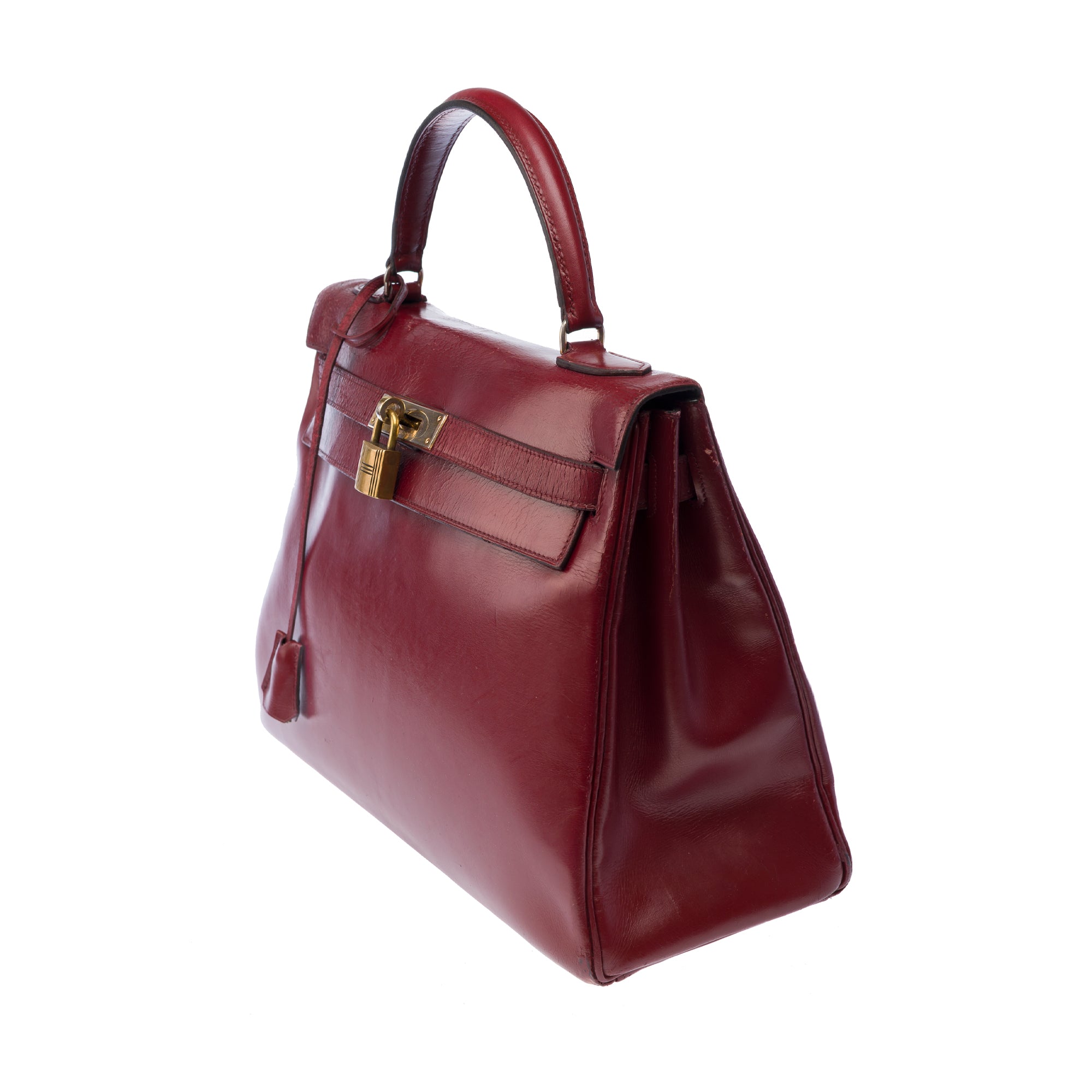 Sac HERMES Kelly 32 en Cuir Bordeaux - 103406
