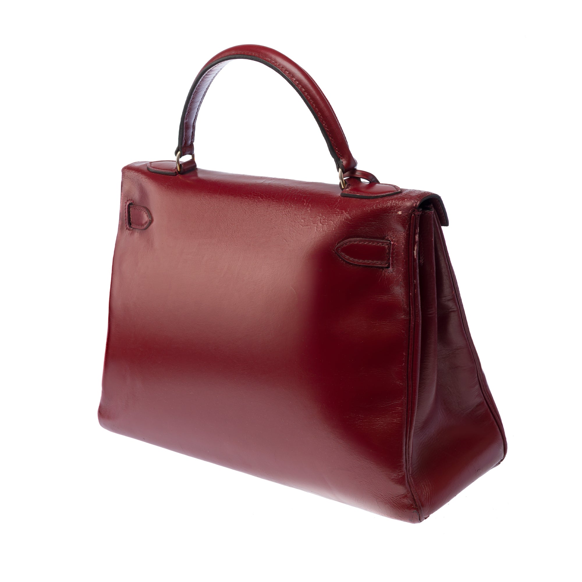 Sac HERMES Kelly 32 en Cuir Bordeaux - 103406