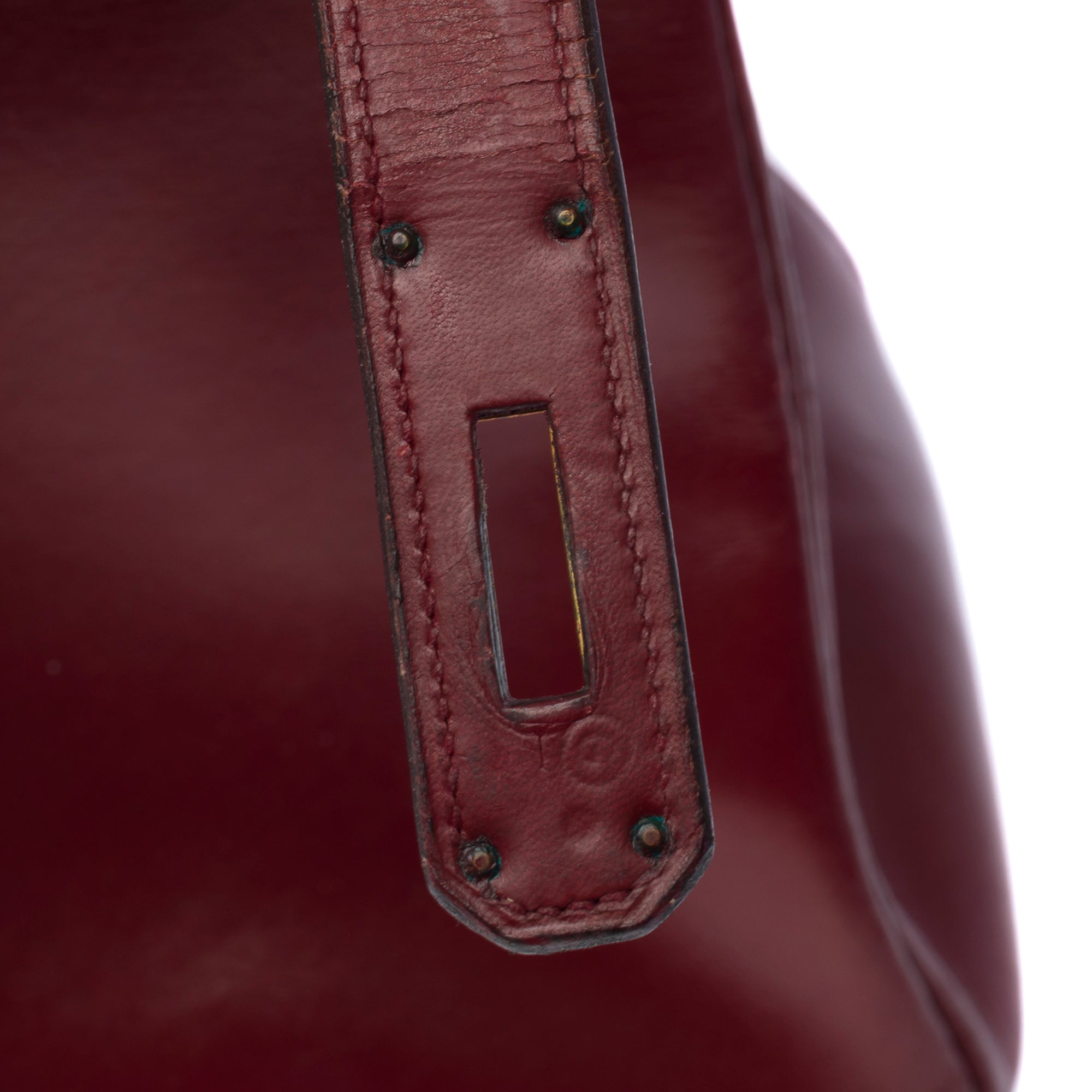Sac HERMES Kelly 32 en Cuir Bordeaux - 103406