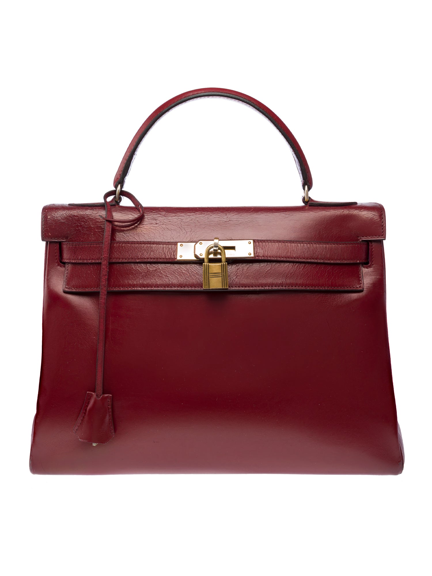 Sac HERMES Kelly 32 en Cuir Bordeaux - 103406