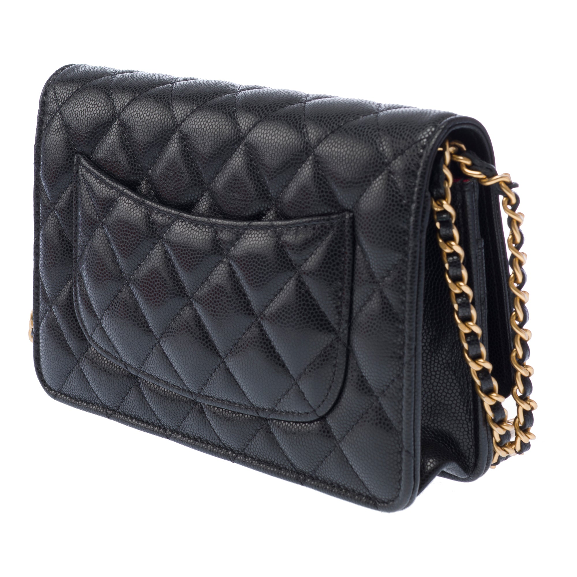 Sac CHANEL Wallet on Chain en Cuir Noir - 103397