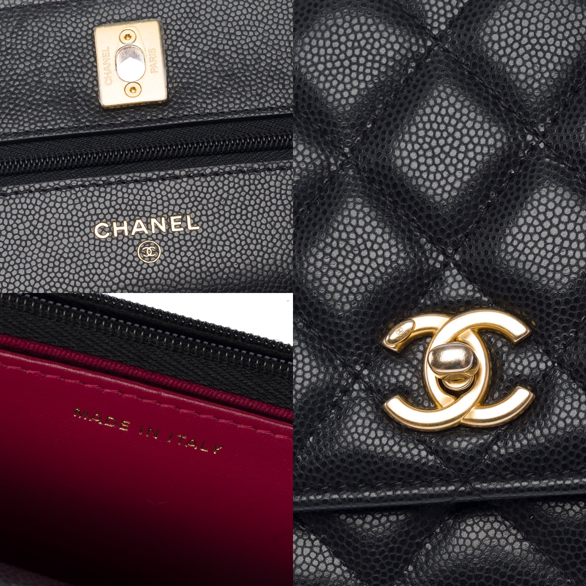 Sac CHANEL Wallet on Chain en Cuir Noir - 103397