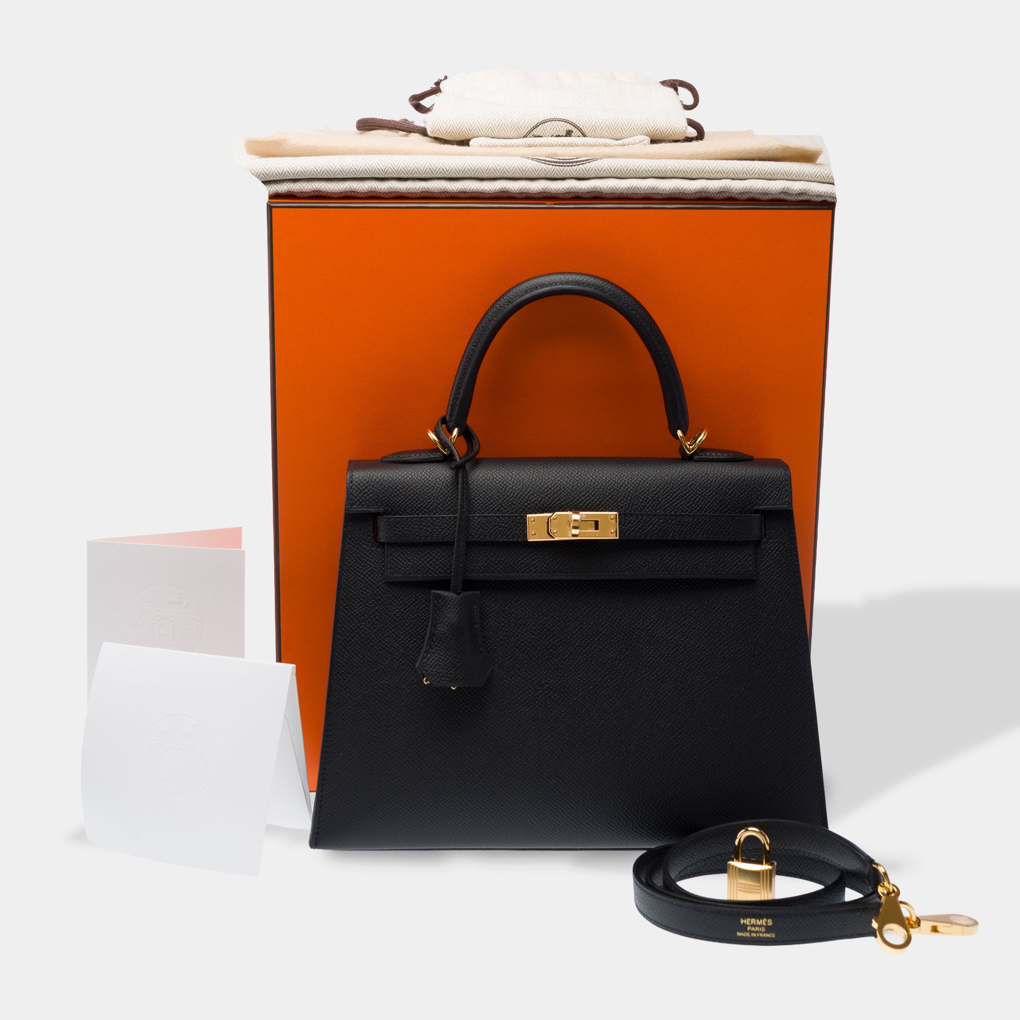 Sac HERMES Kelly 25 en Cuir Noir - 103379