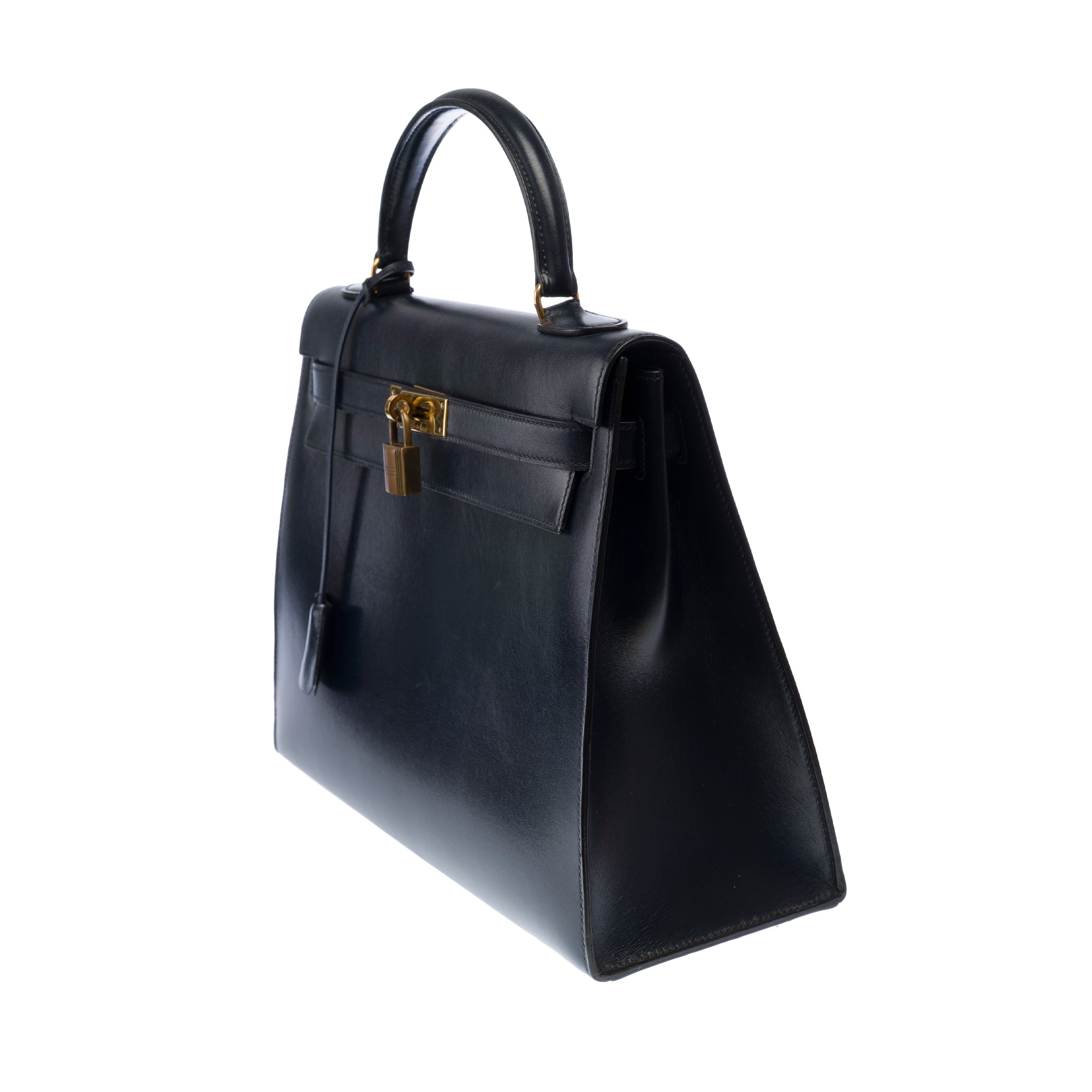 Sac HERMES Kelly 32 en Cuir Bleu Marine - 103411