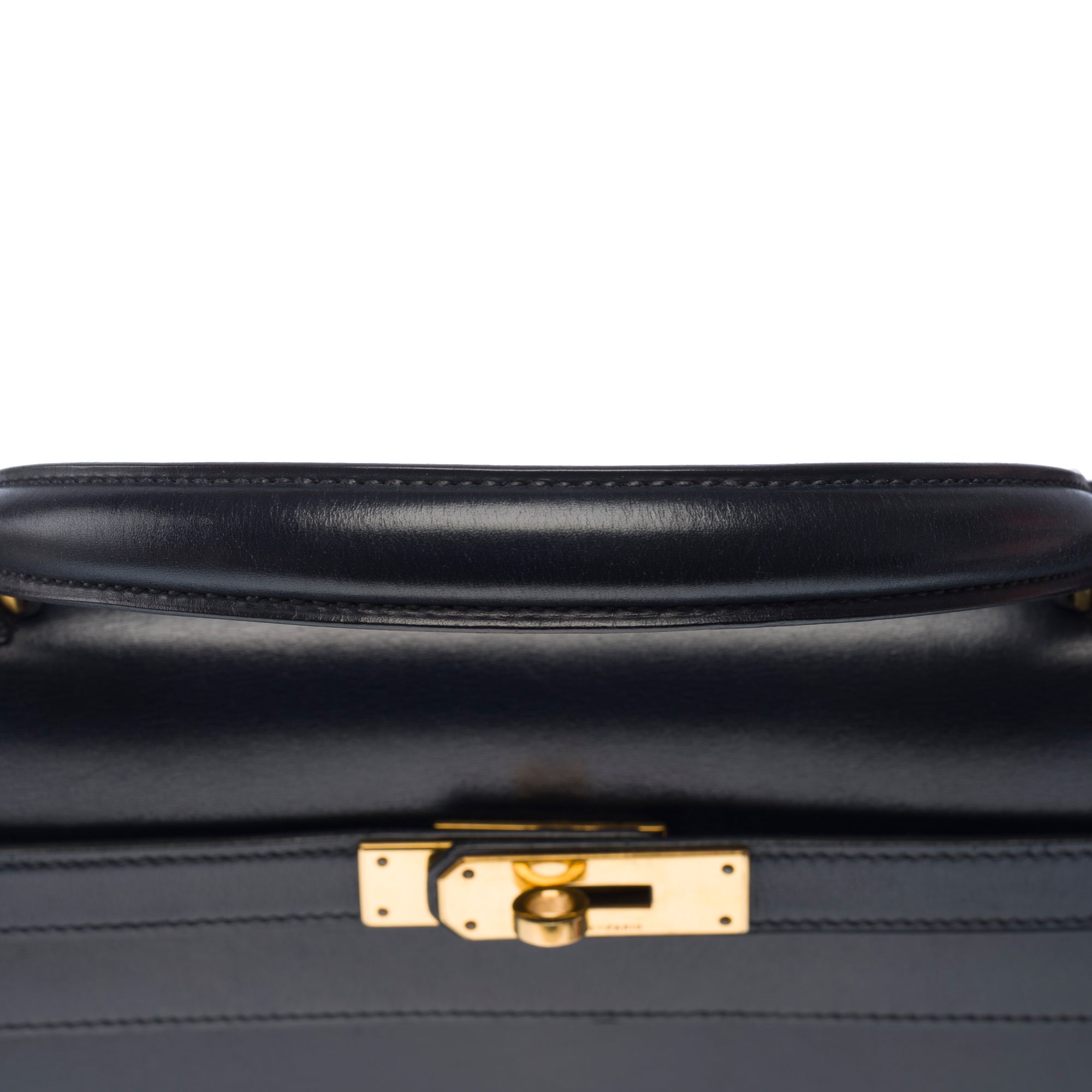 Sac HERMES Kelly 32 en Cuir Bleu Marine - 103411
