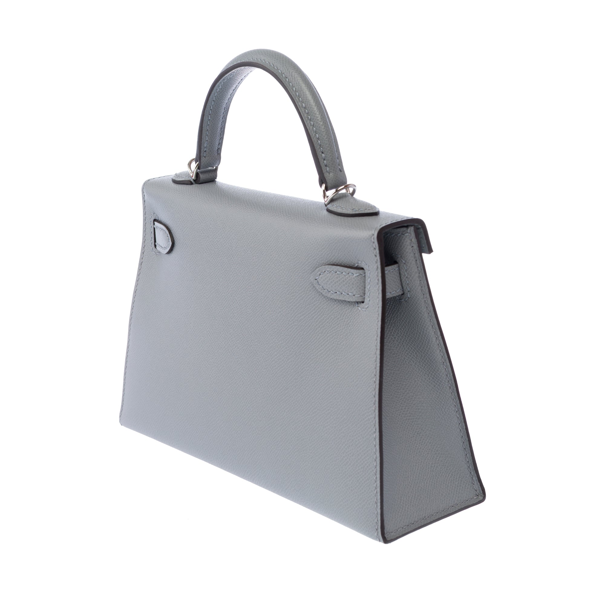 Sac HERMES Kelly Mini en Cuir Gris - 103419