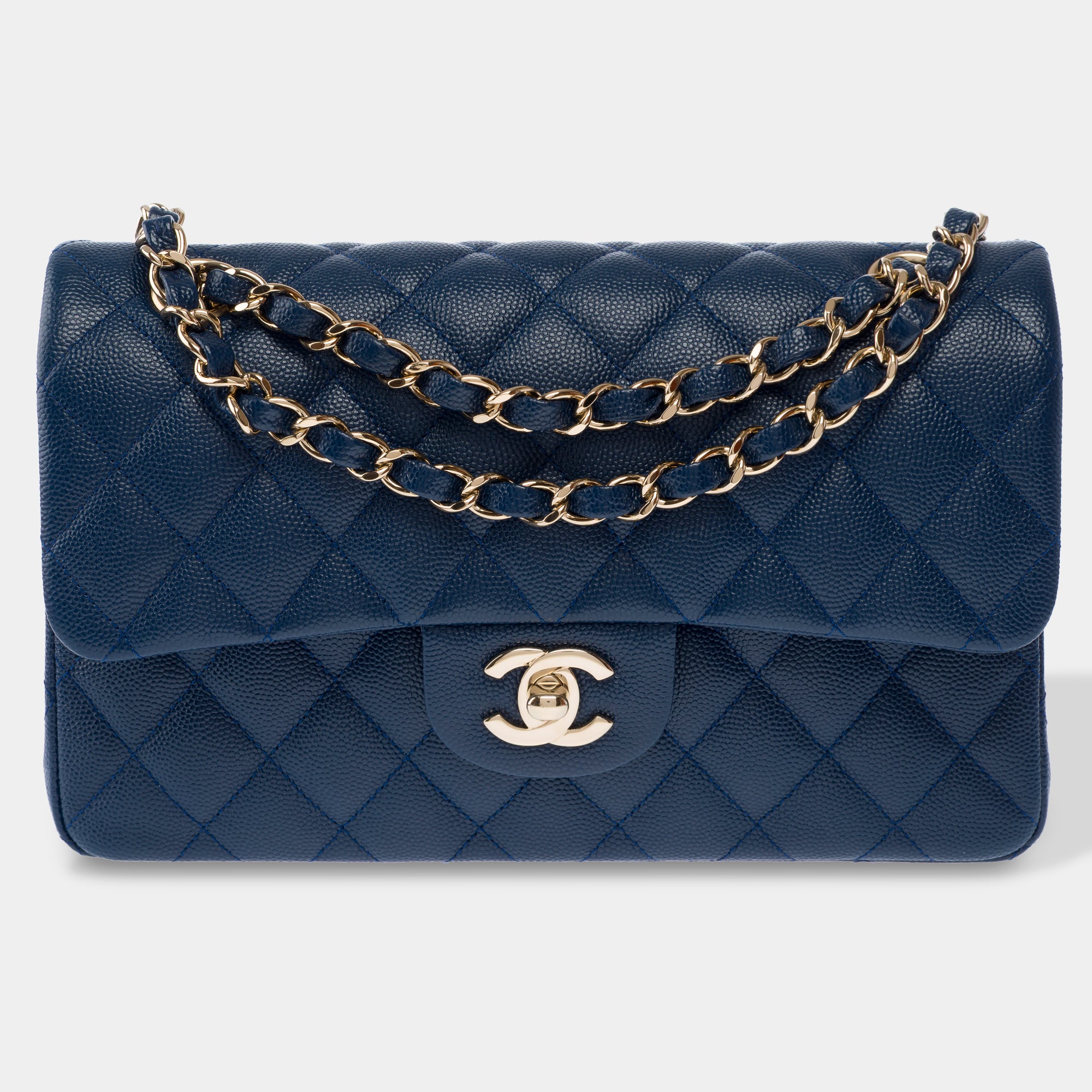 Sac CHANEL Timeless/Classique en Cuir Bleu Marine - 103424