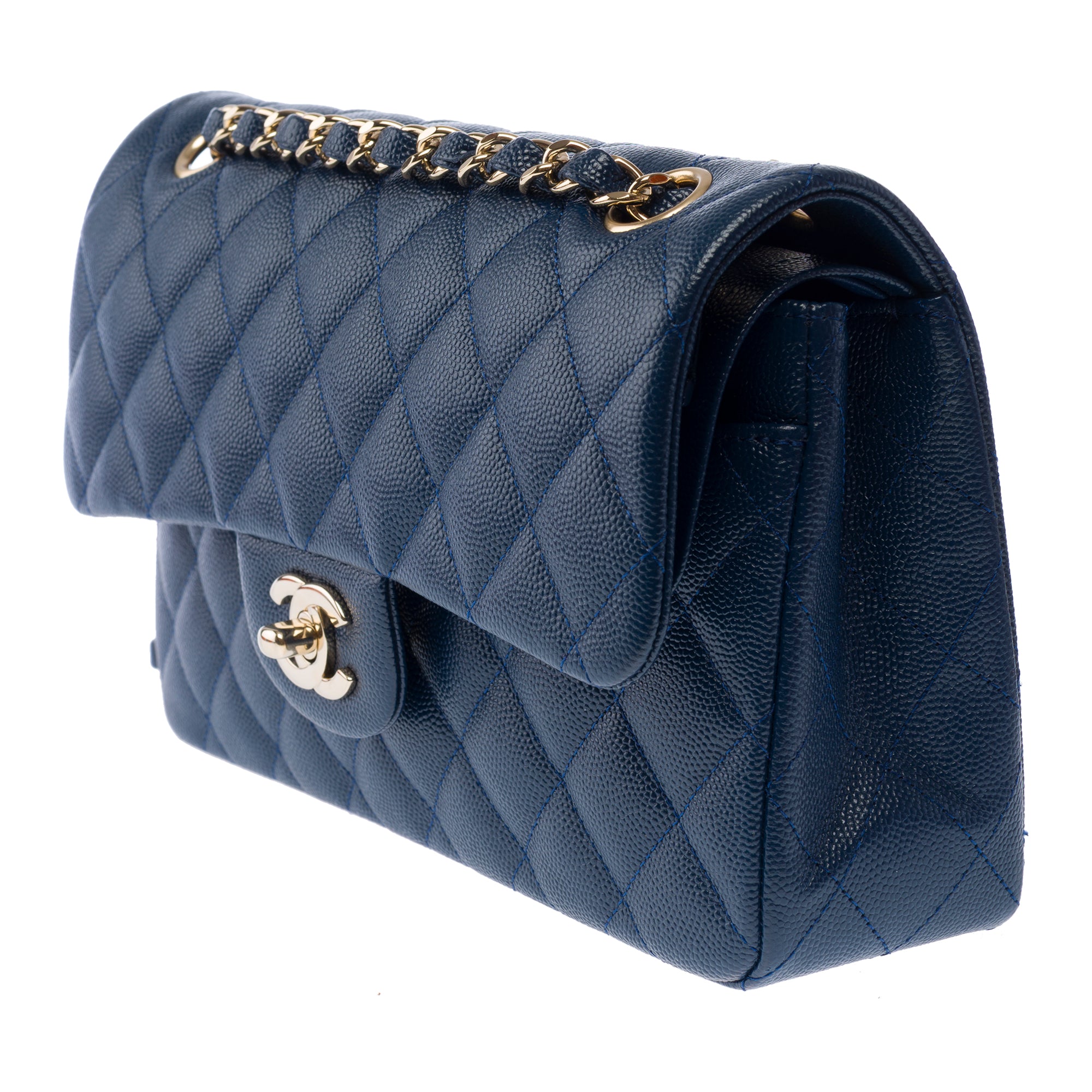 Sac CHANEL Timeless/Classique en Cuir Bleu Marine - 103424