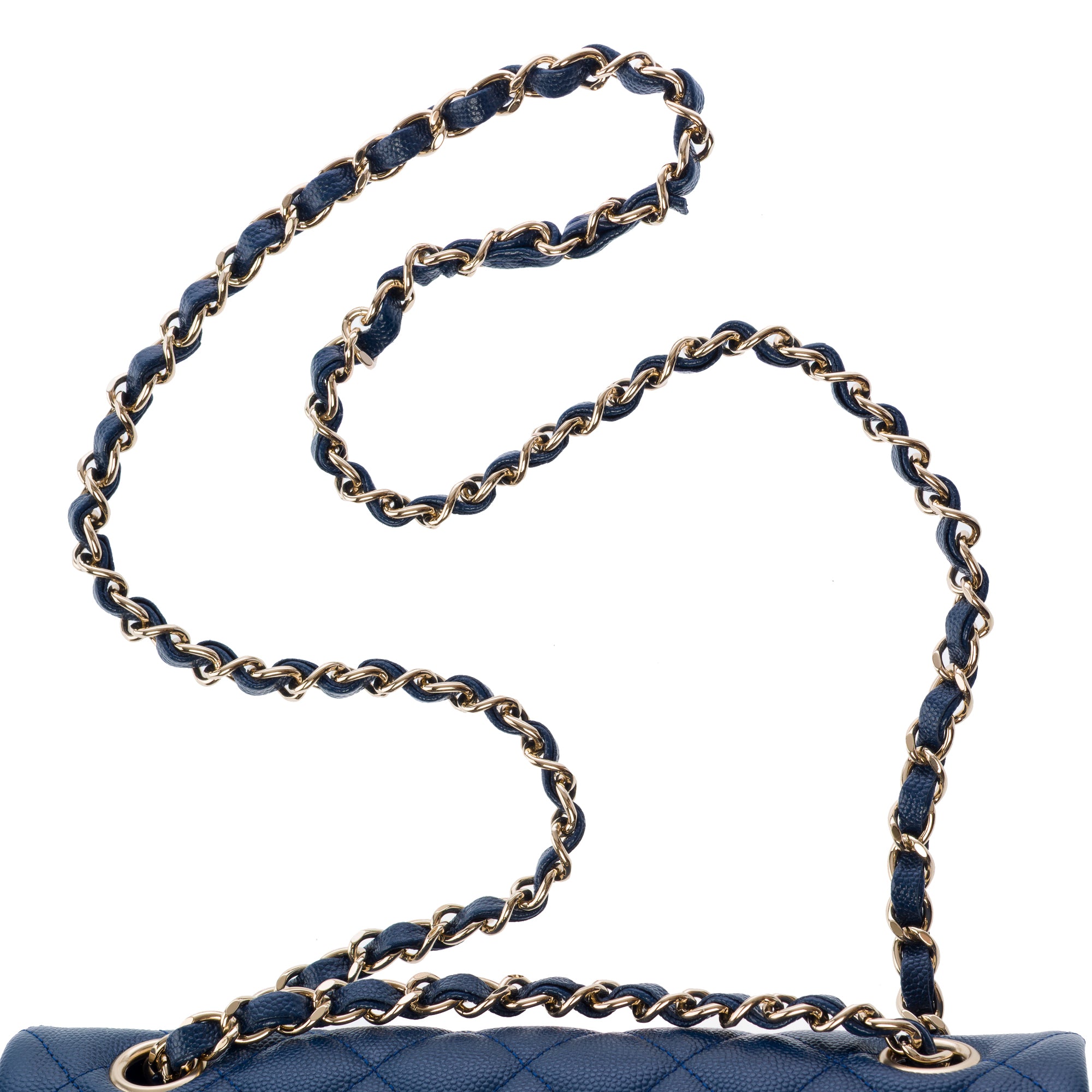 Sac CHANEL Timeless/Classique en Cuir Bleu Marine - 103424