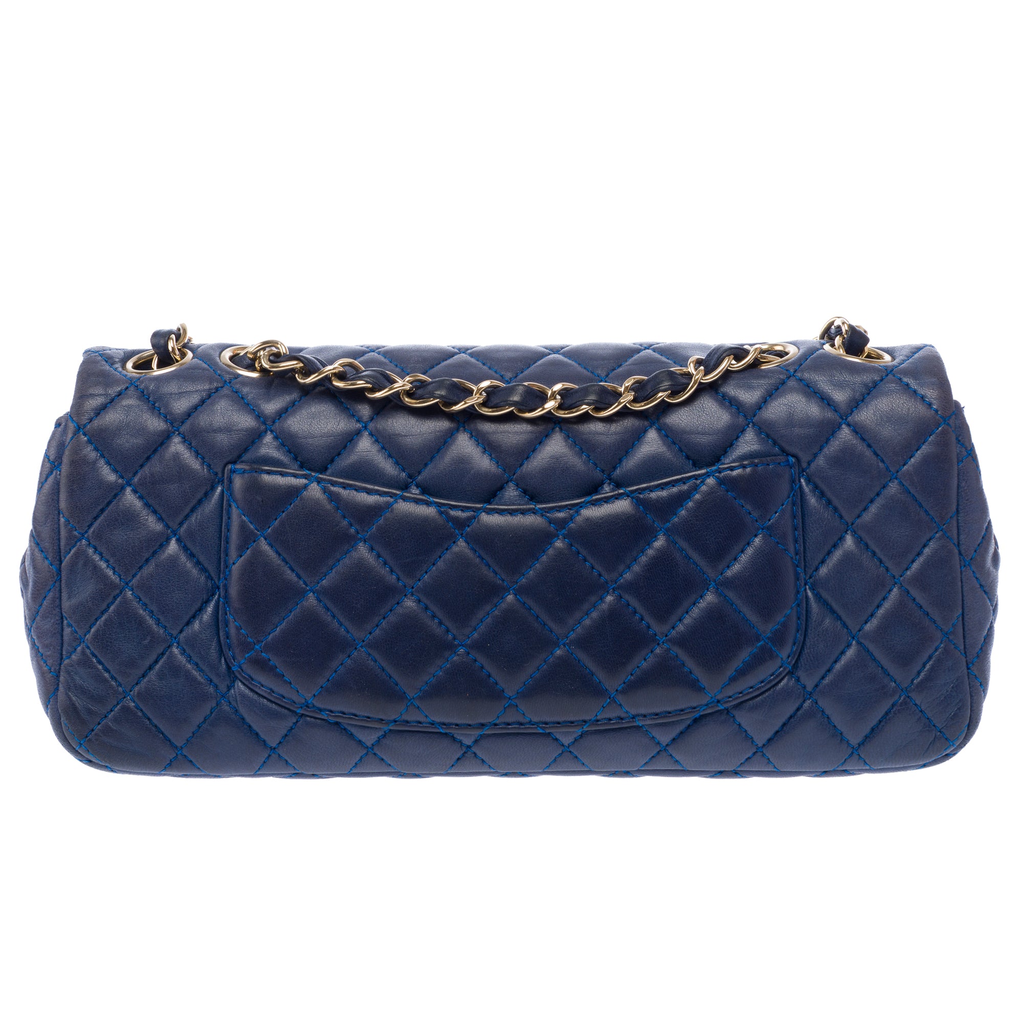 Sac CHANEL Timeless/Classique en Cuir Bleu Marine - 103428