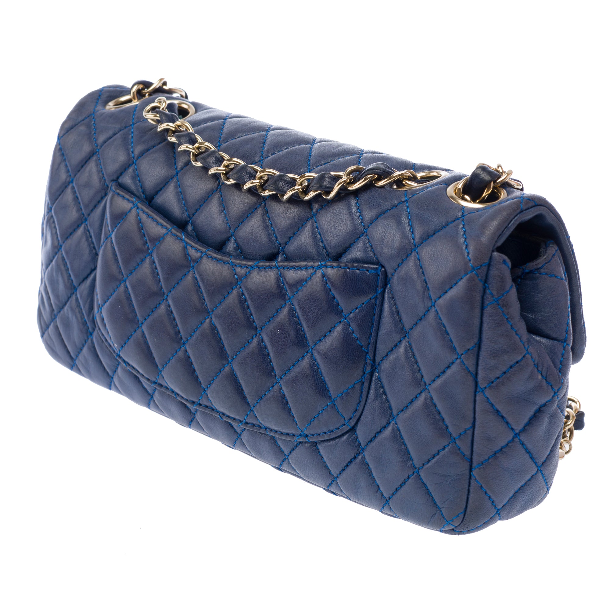 Sac CHANEL Timeless/Classique en Cuir Bleu Marine - 103428