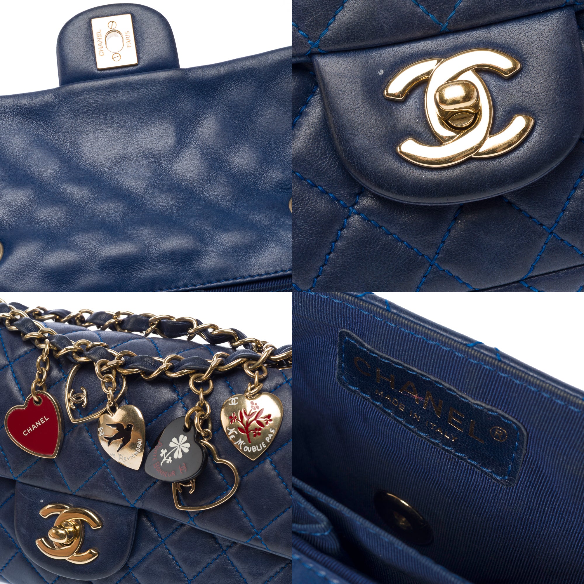 Sac CHANEL Timeless/Classique en Cuir Bleu Marine - 103428