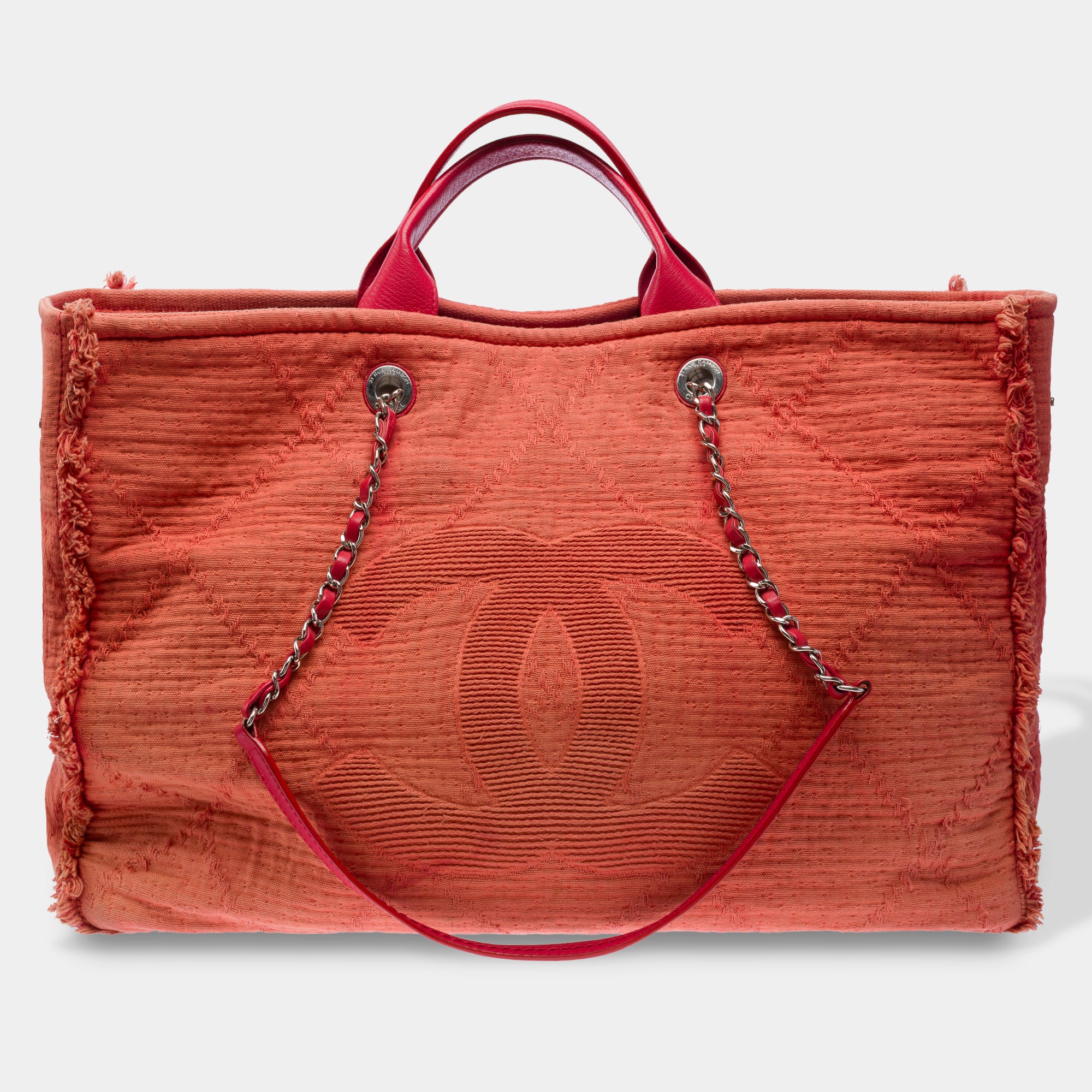 Sac CHANEL Deauville en Tweed Rouge - 103429