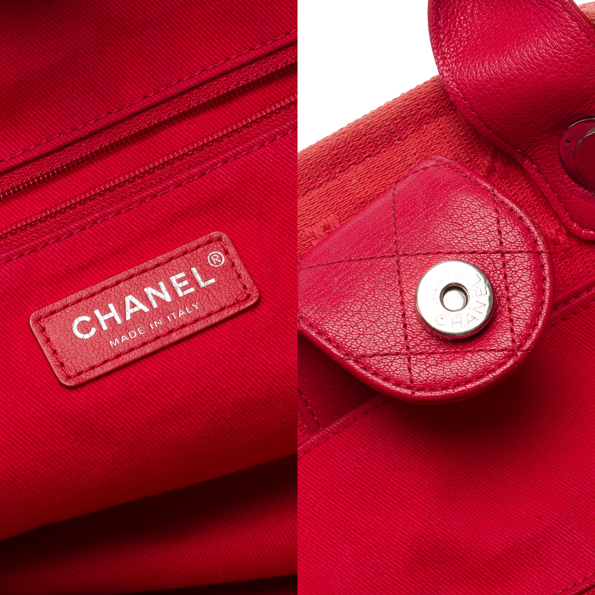 Sac CHANEL Deauville en Tweed Rouge - 103429
