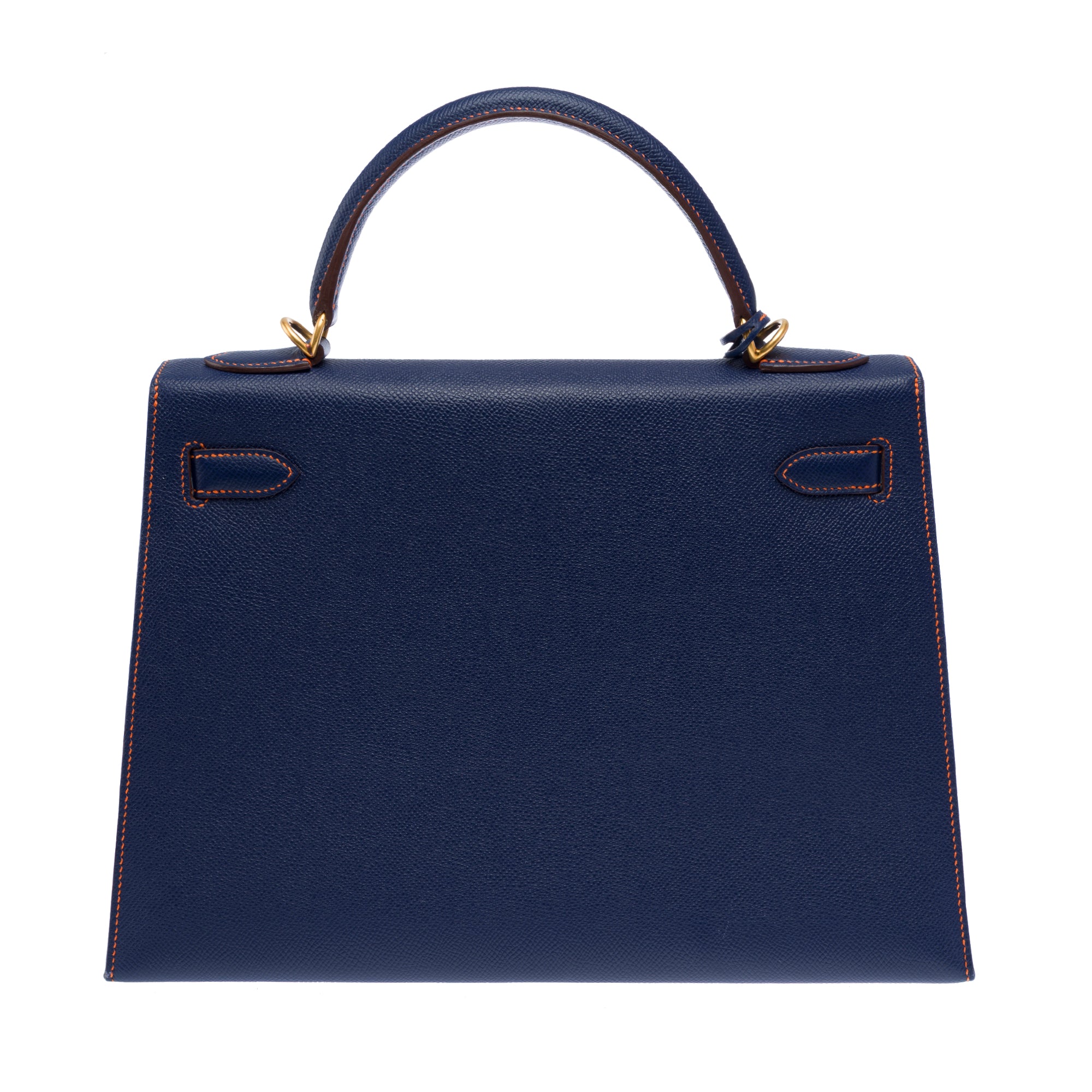Sac HERMES Kelly 32 en Cuir Bleu - 103430