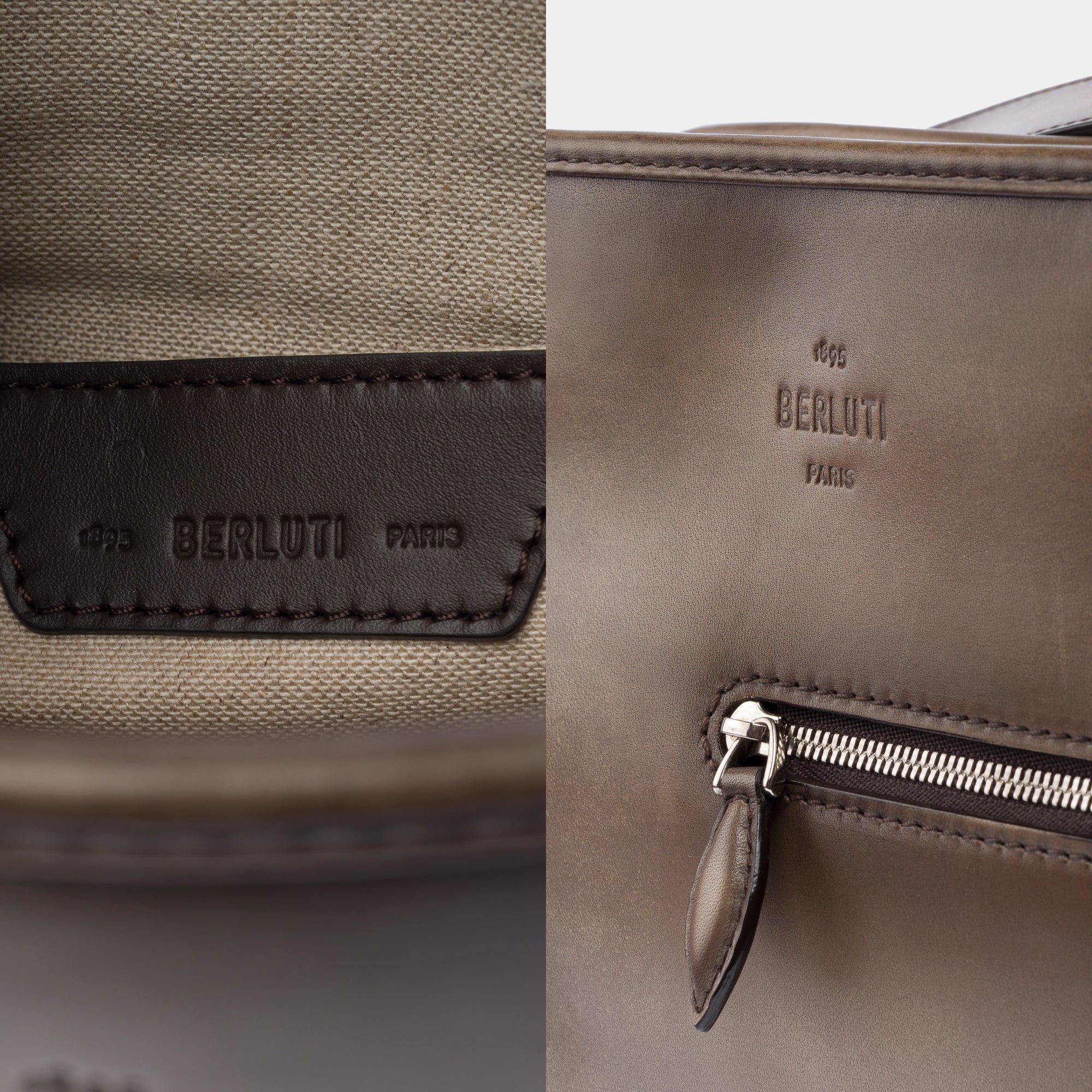 Sac NON SIGNE / UNSIGNED en Cuir Gris - 103436