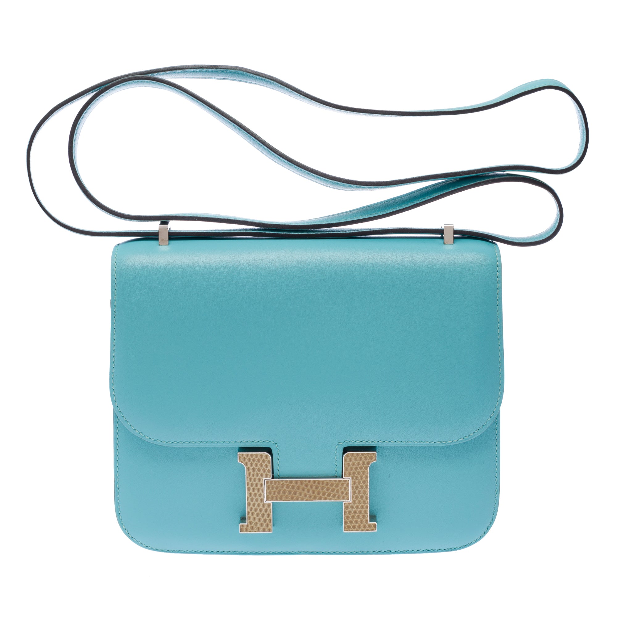 Sac HERMES Constance en Cuir Bleu - 103444