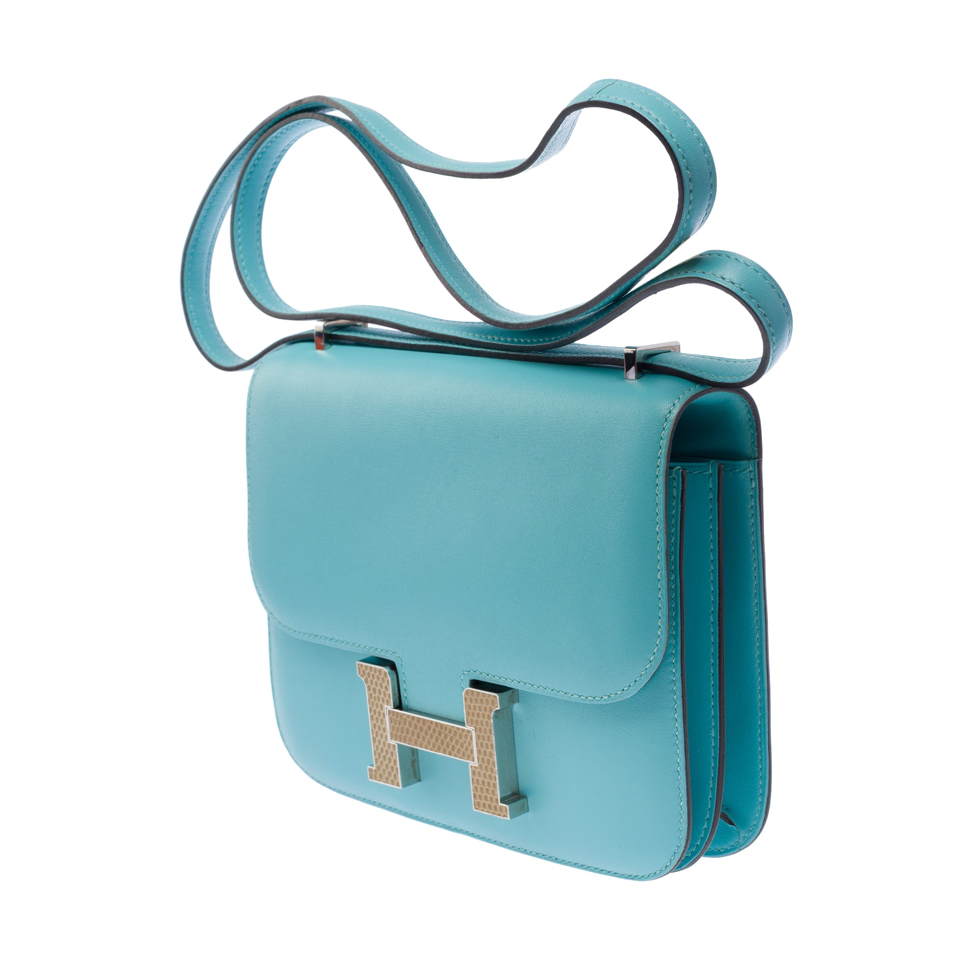 Sac HERMES Constance en Cuir Bleu - 103444