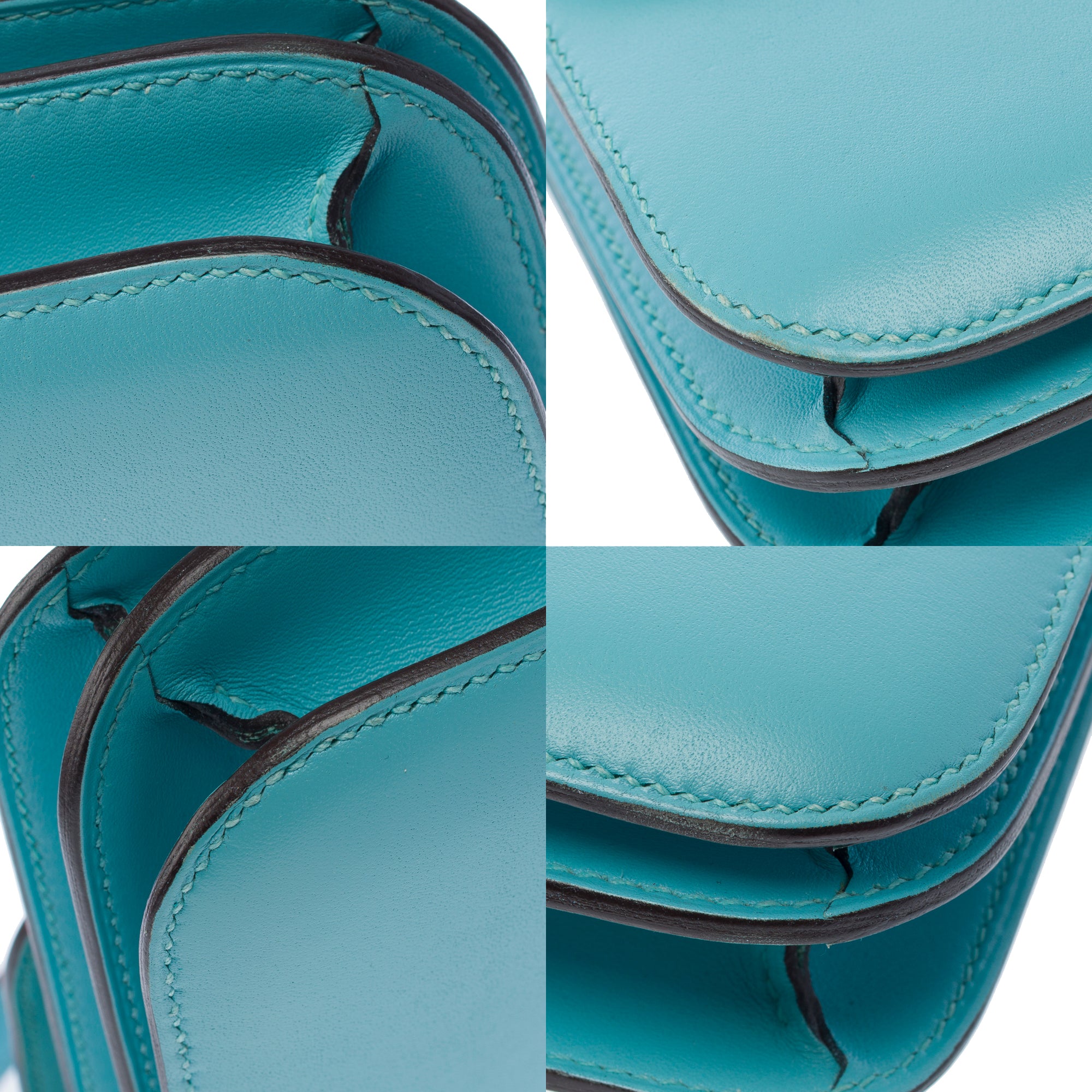 Sac HERMES Constance en Cuir Bleu - 103444