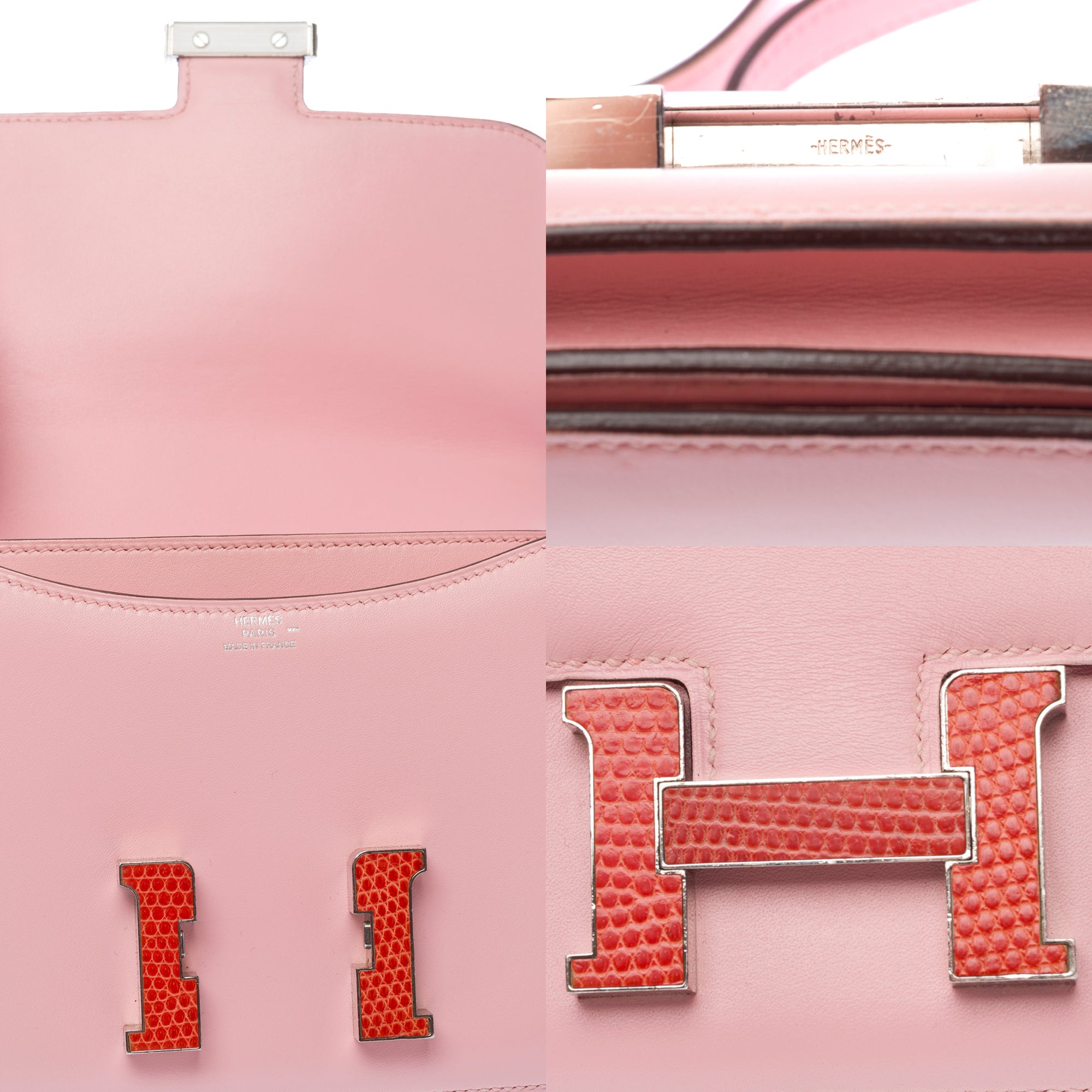 Sac HERMES Constance en Cuir Rose - 103441
