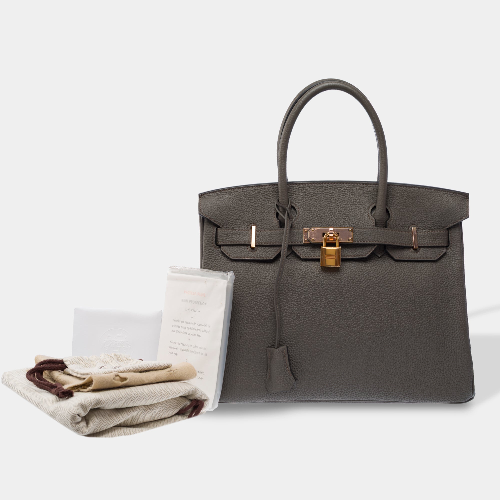 Sac HERMES Birkin 30 en Cuir Gris - 103454