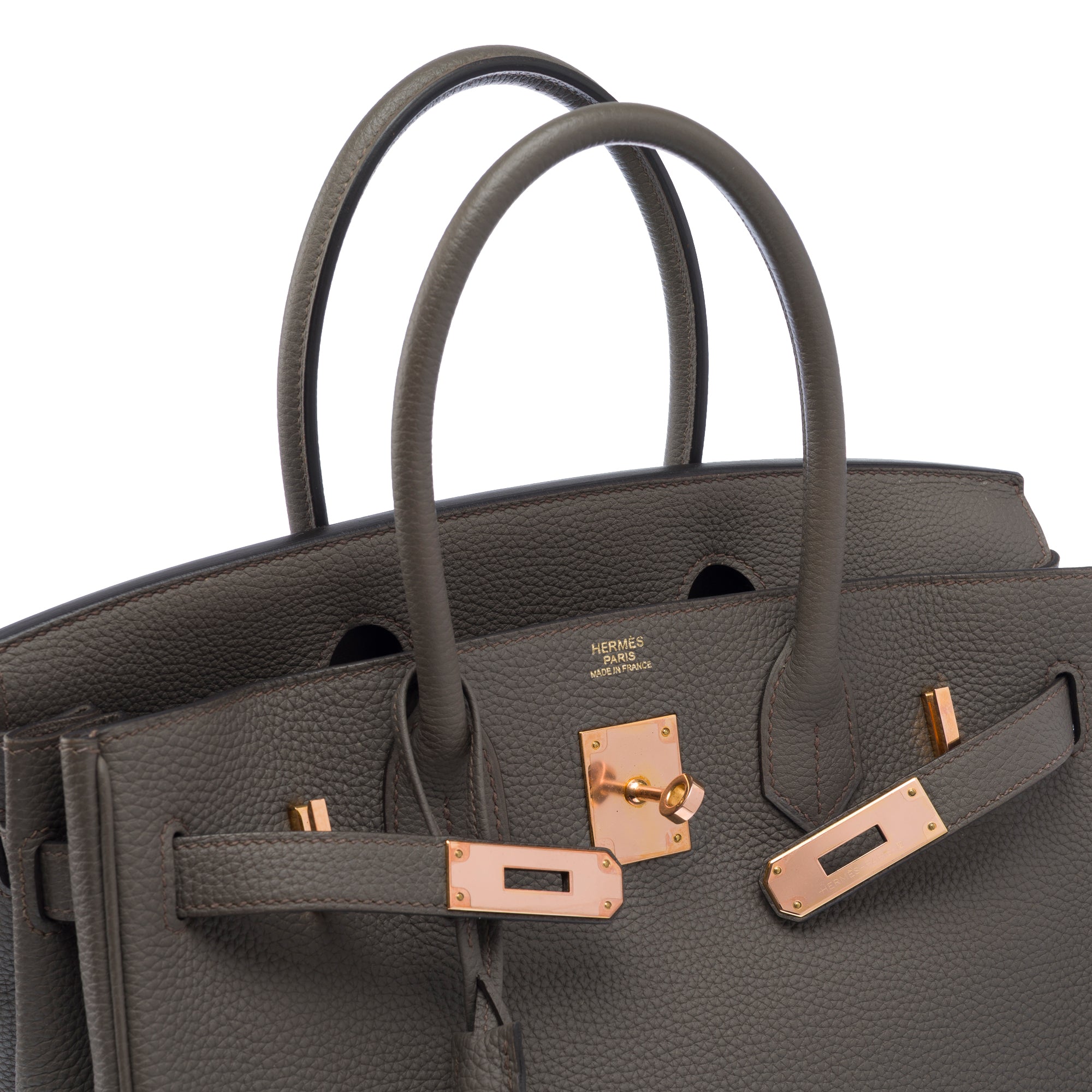 Sac HERMES Birkin 30 en Cuir Gris - 103454