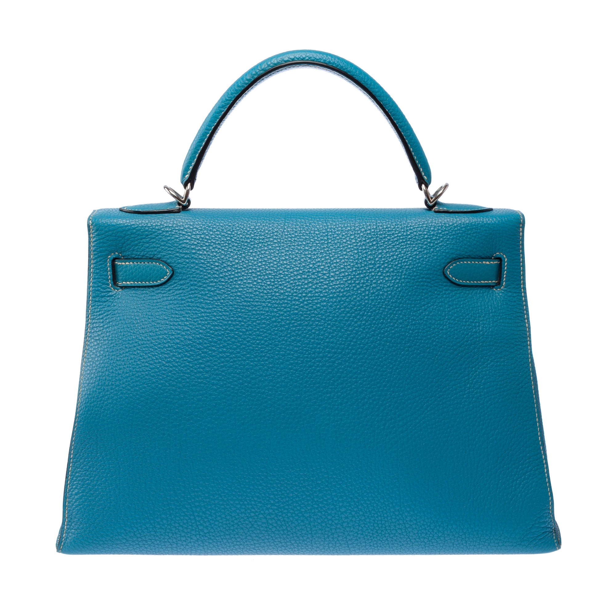 Sac HERMES Kelly 32 en Cuir Bleu - 103442