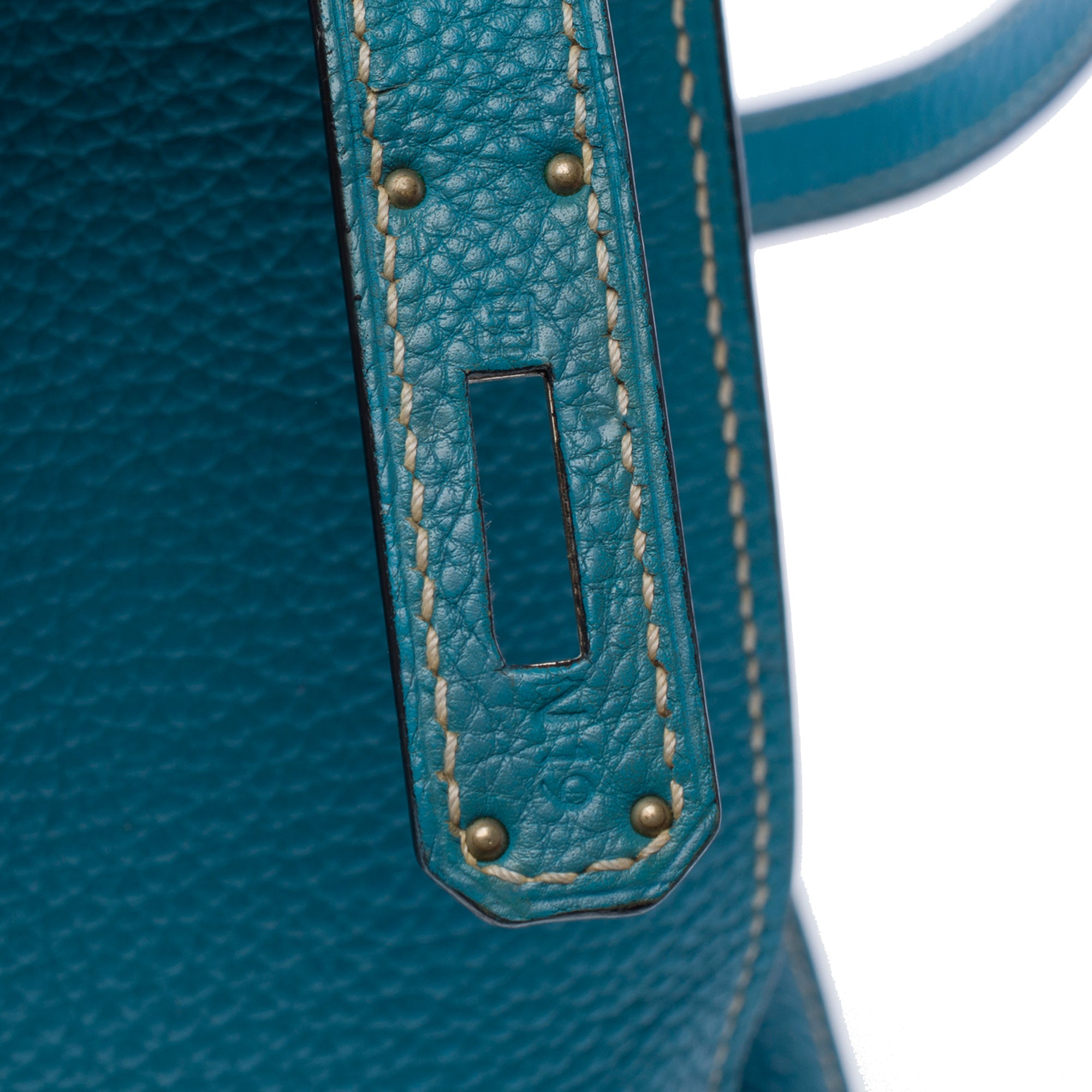 Sac HERMES Kelly 32 en Cuir Bleu - 103442