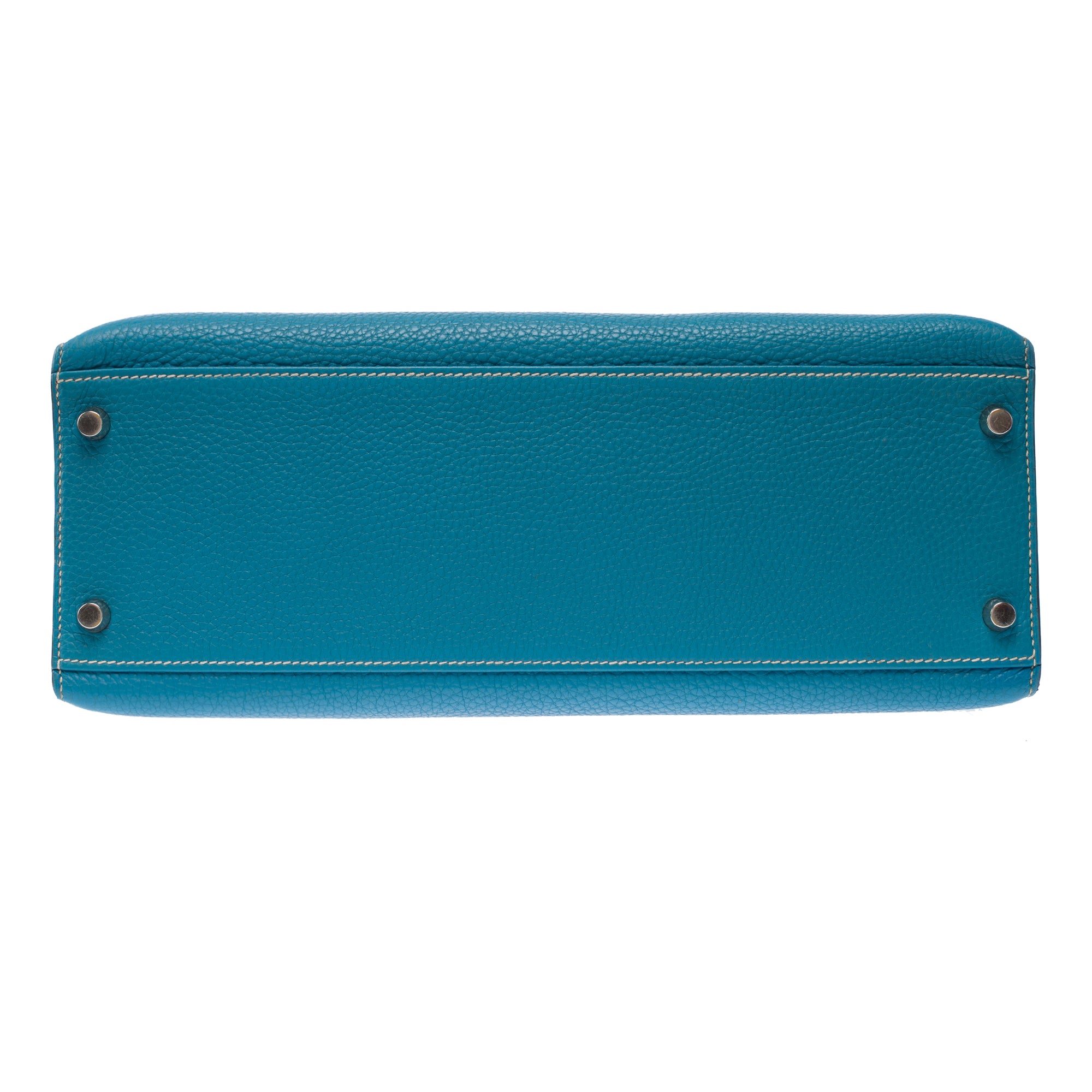 Sac HERMES Kelly 32 en Cuir Bleu - 103442