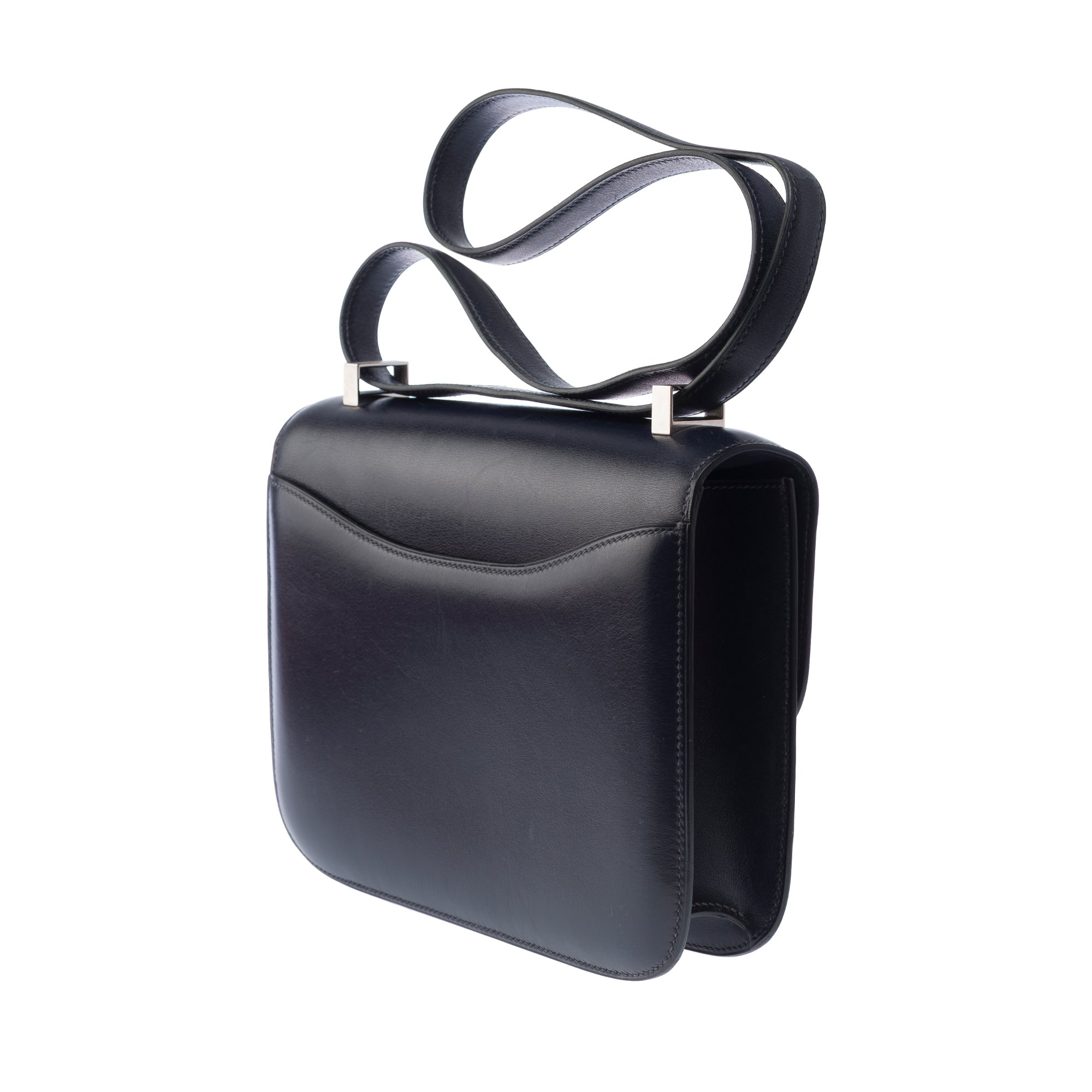 Sac HERMES Constance en Cuir Bleu Marine - 103443