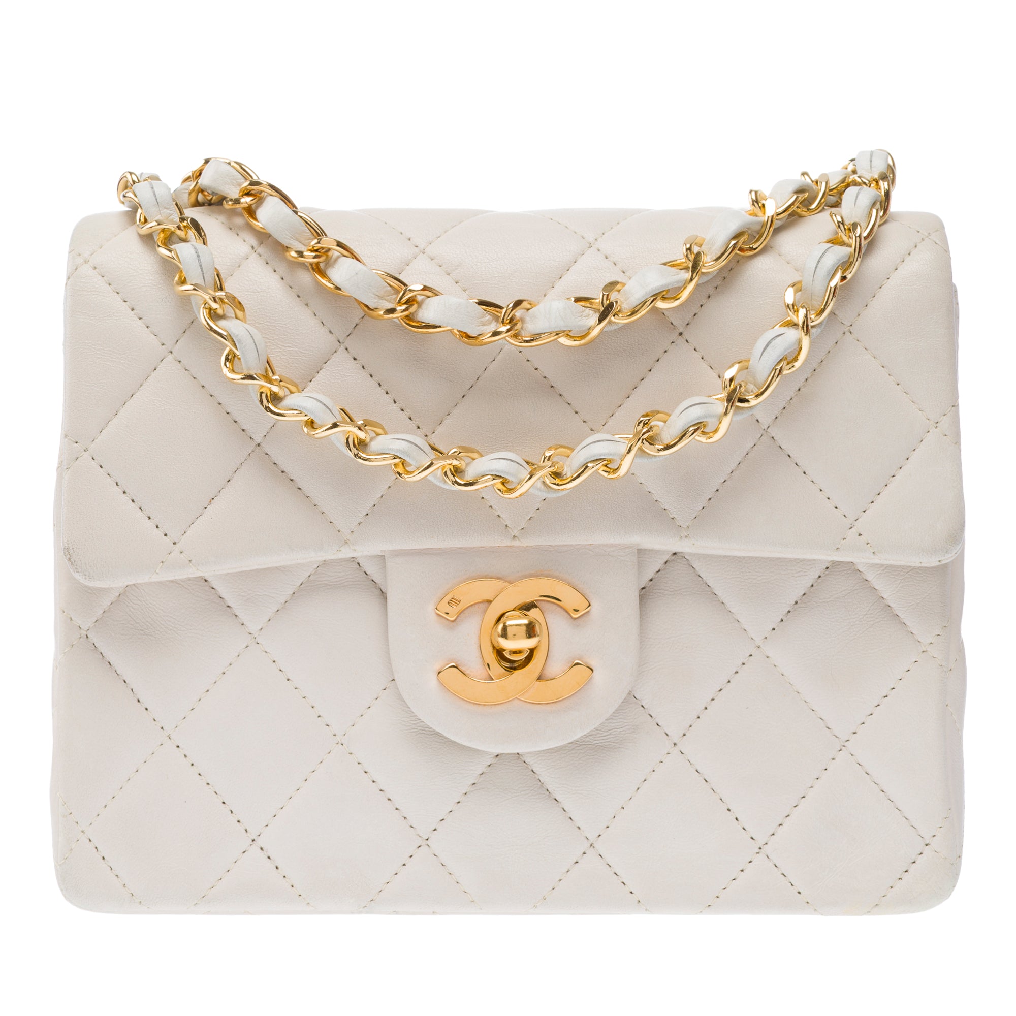Sac CHANEL Timeless/Classique en Cuir Blanc - 103455