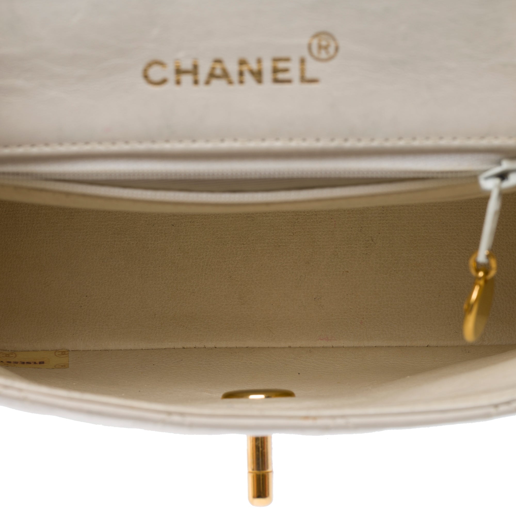 Sac CHANEL Timeless/Classique en Cuir Blanc - 103455