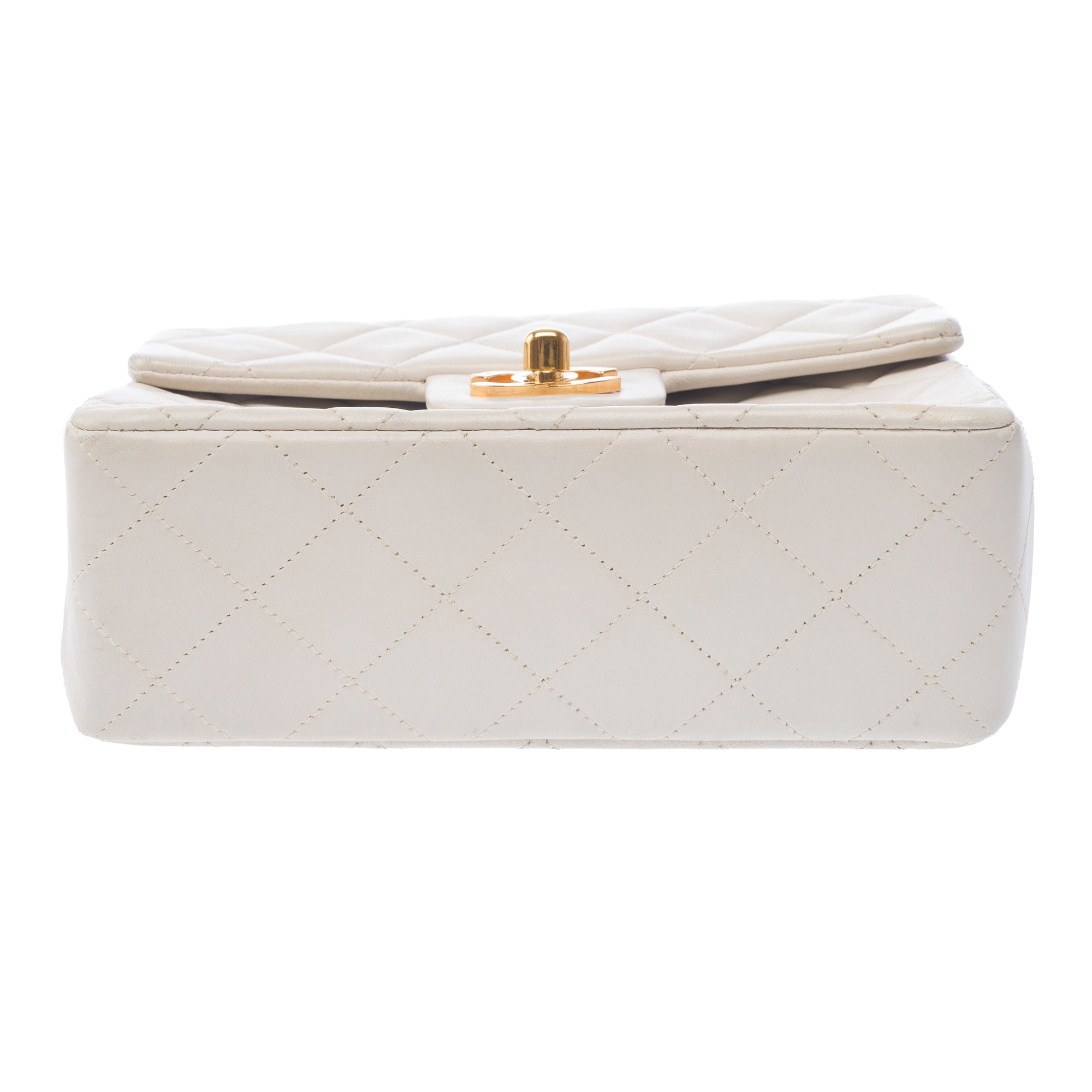 Sac CHANEL Timeless/Classique en Cuir Blanc - 103455