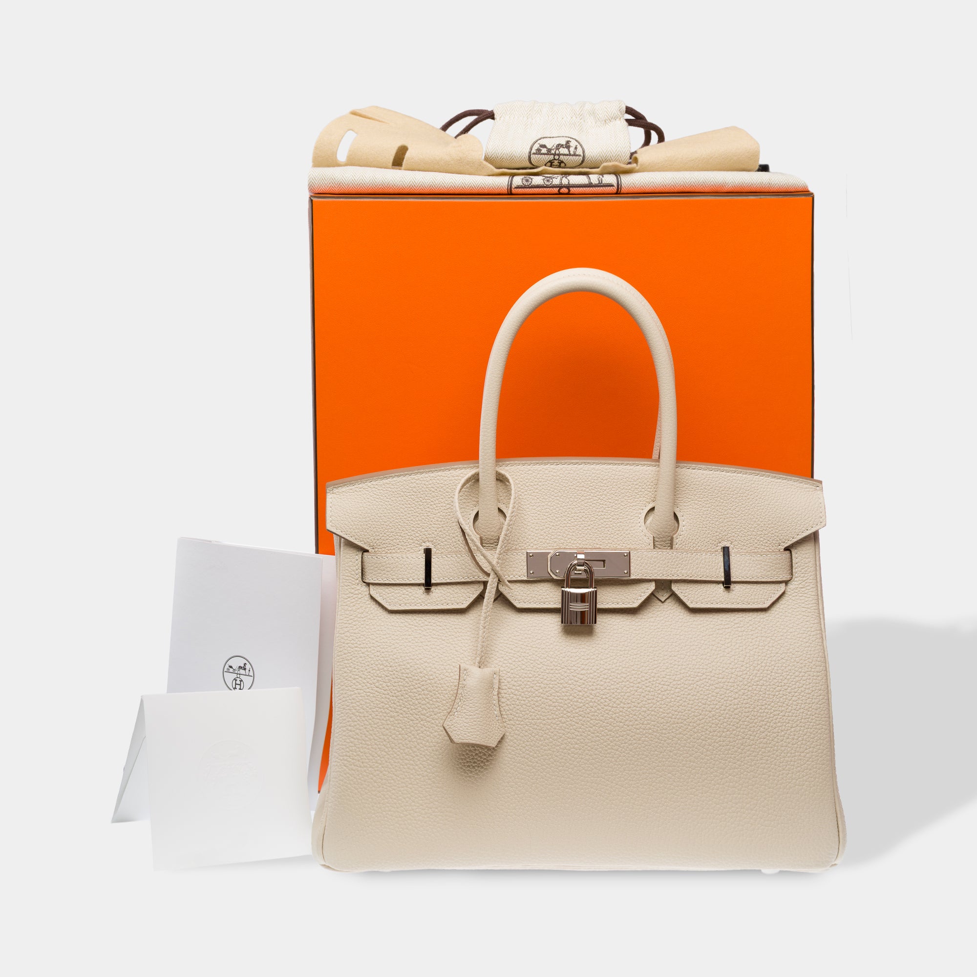 Sac HERMES Birkin 30 en Cuir Blanc - 103472