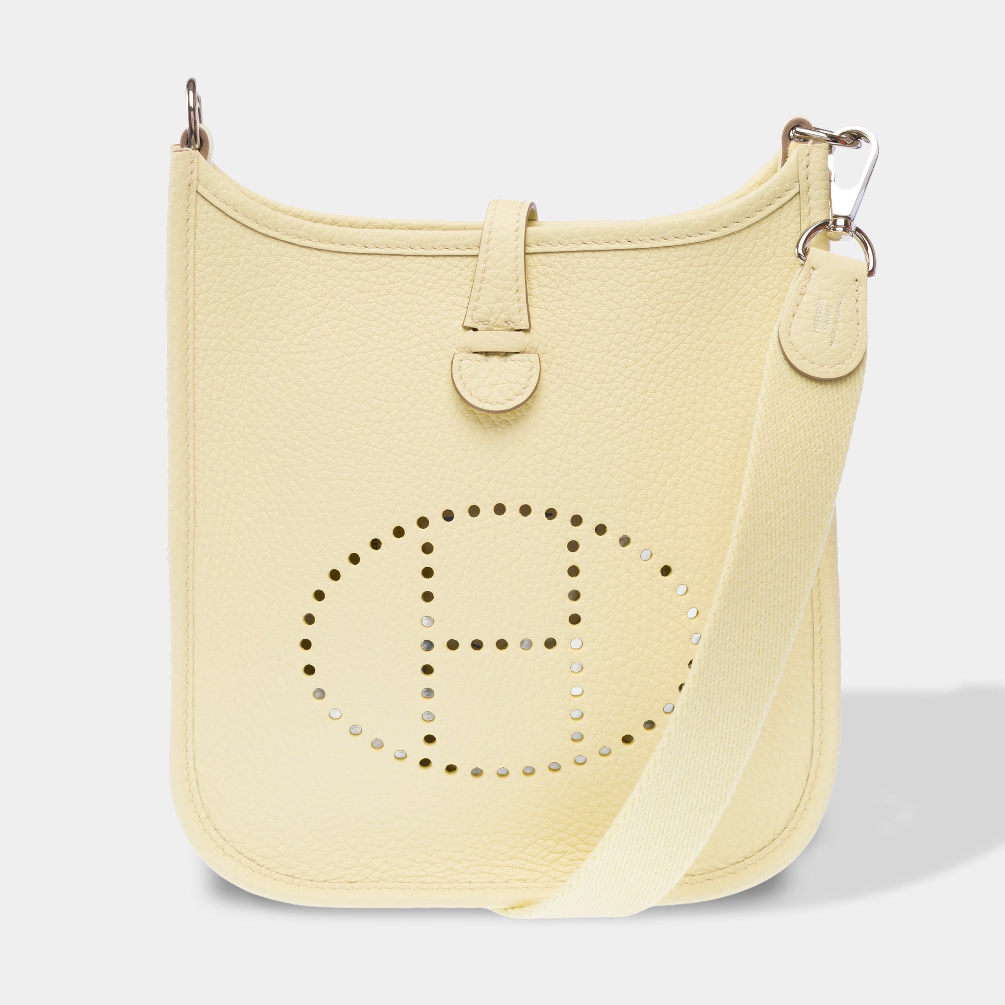 Sac HERMES Mini Evelyne en Cuir Jaune - 103473