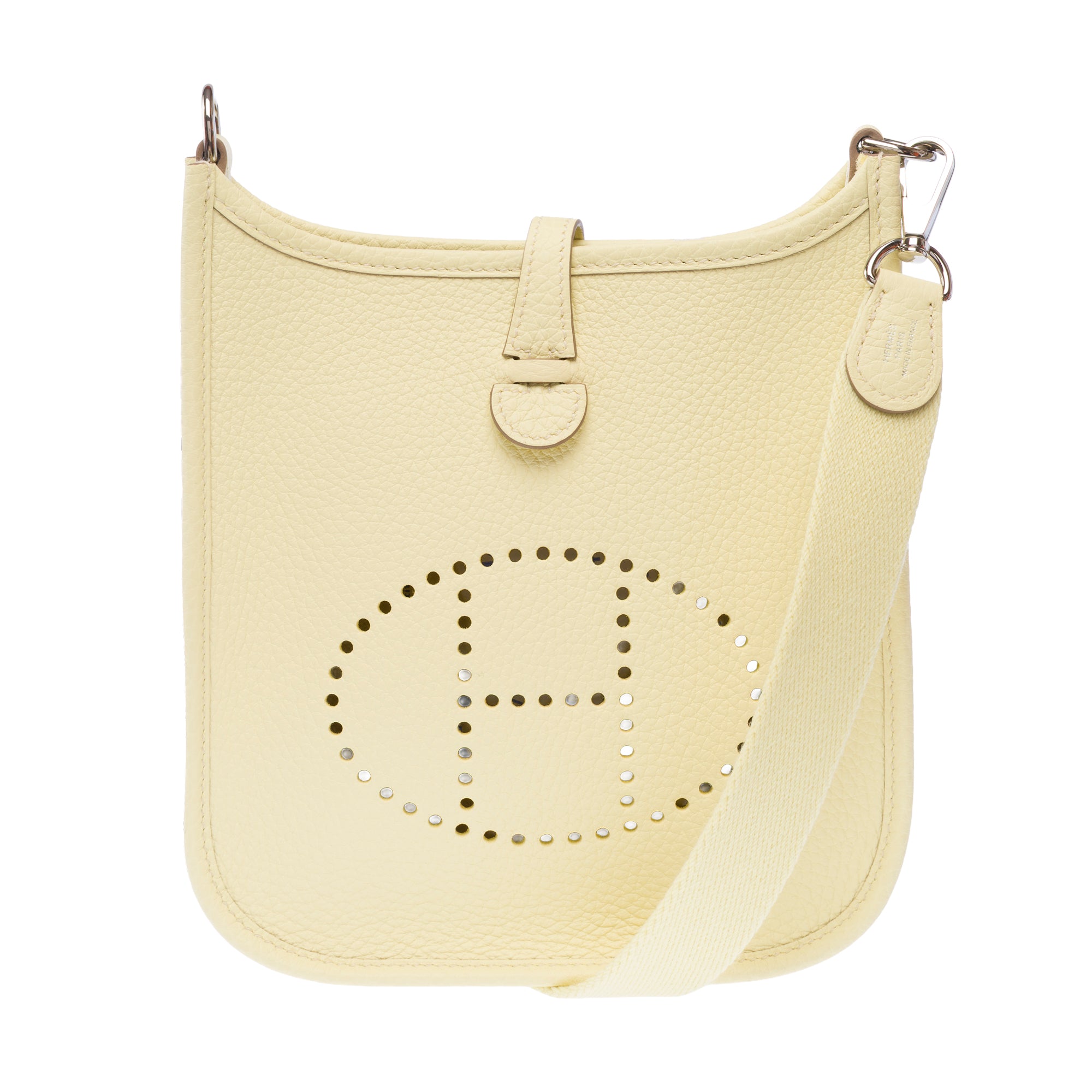 Sac HERMES Mini Evelyne en Cuir Jaune - 103473