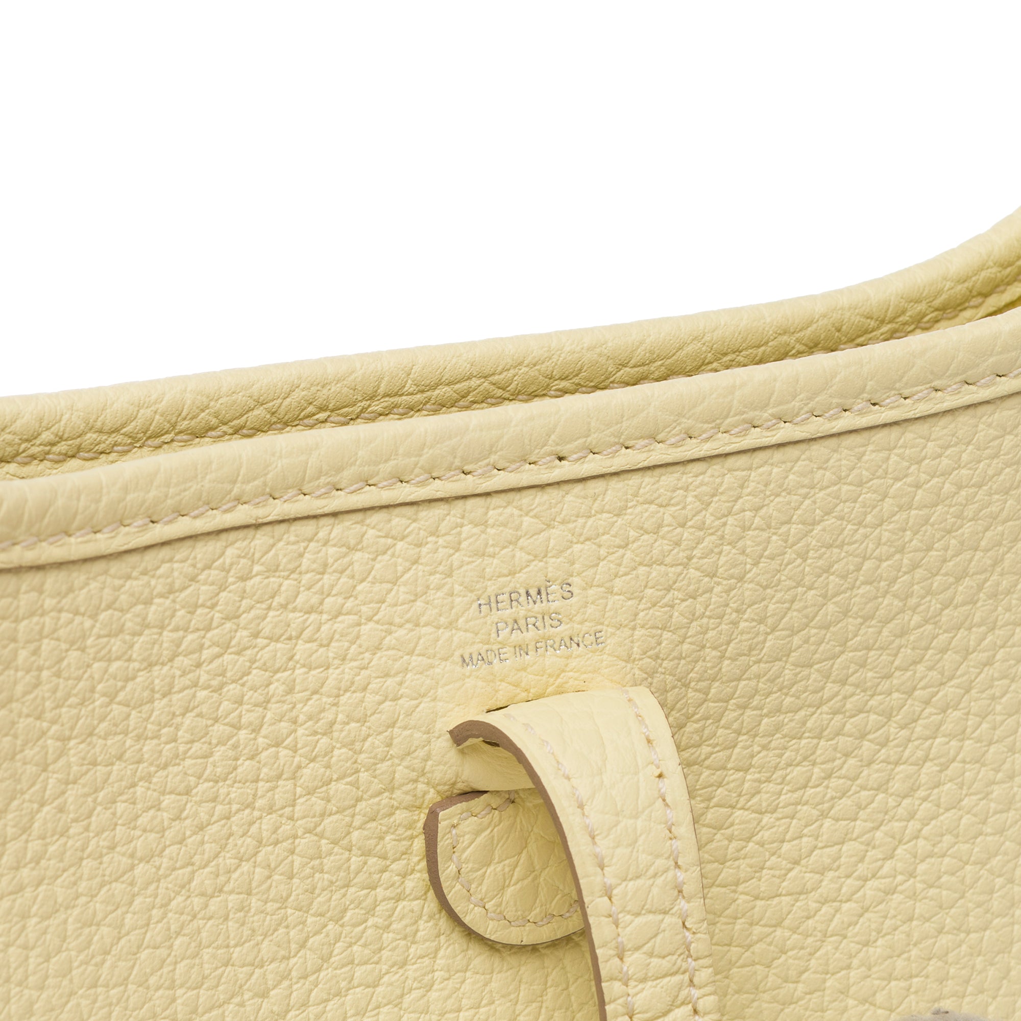 Sac HERMES Mini Evelyne en Cuir Jaune - 103473