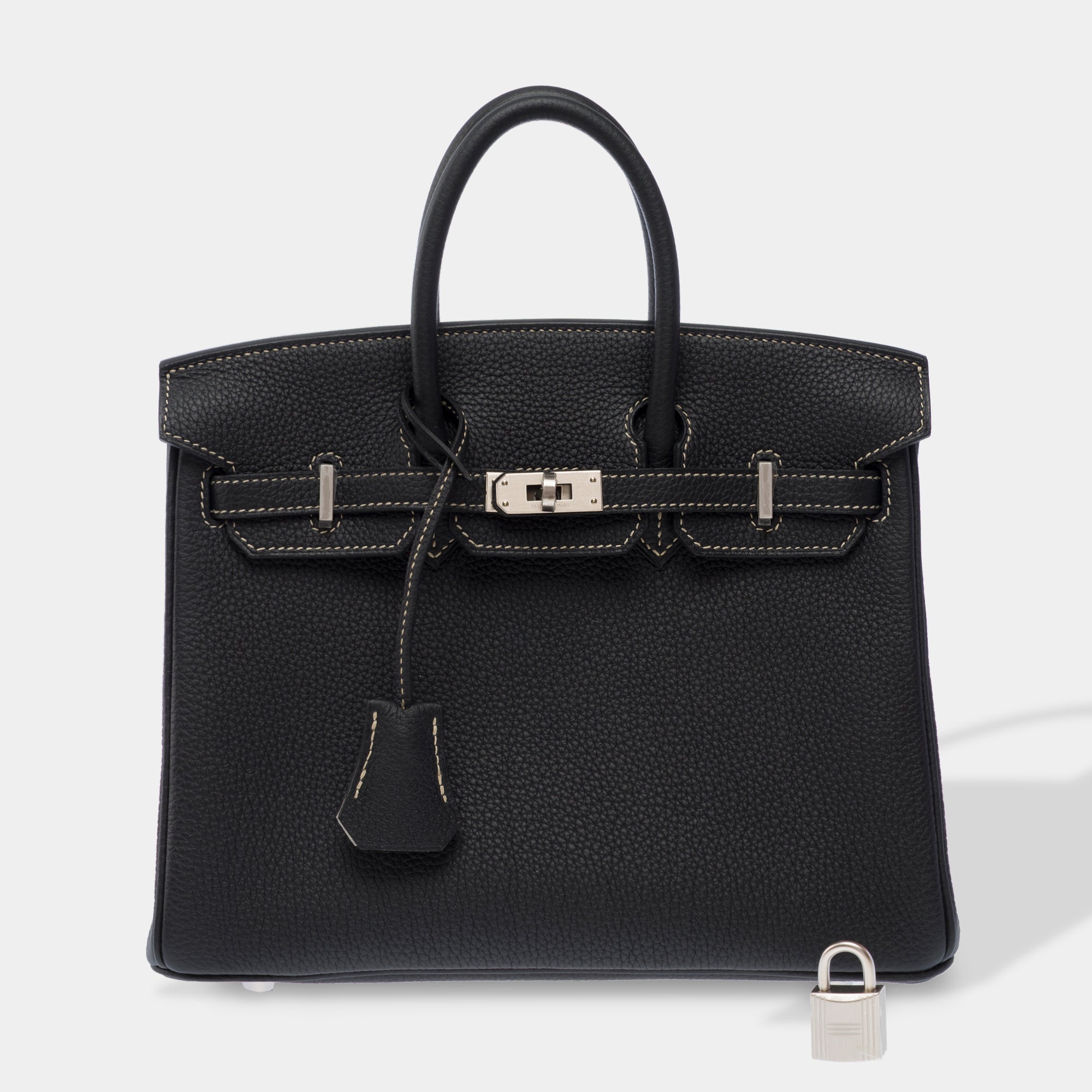 Sac HERMES Birkin 25 en Cuir Noir - 103470