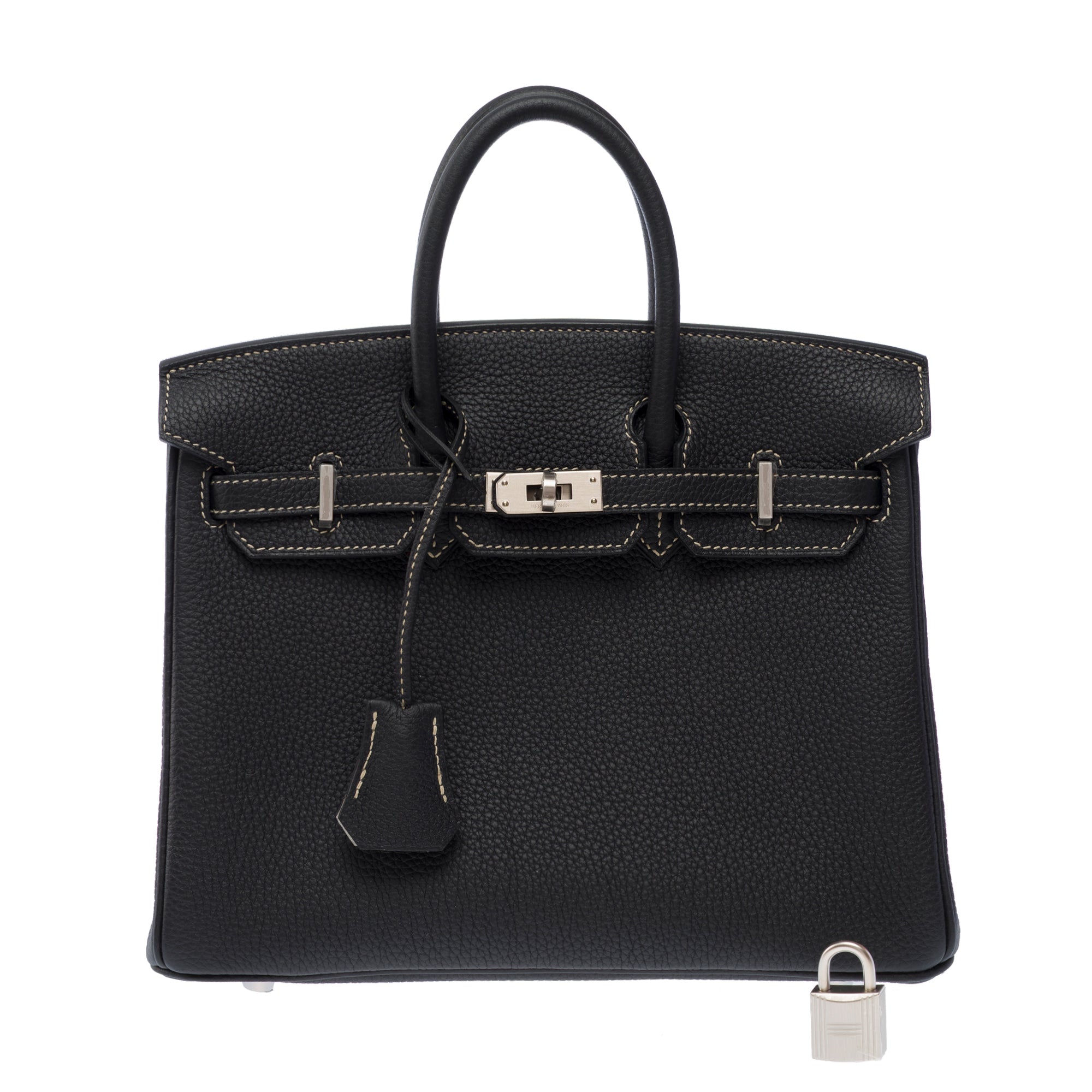 Sac HERMES Birkin 25 en Cuir Noir - 103470