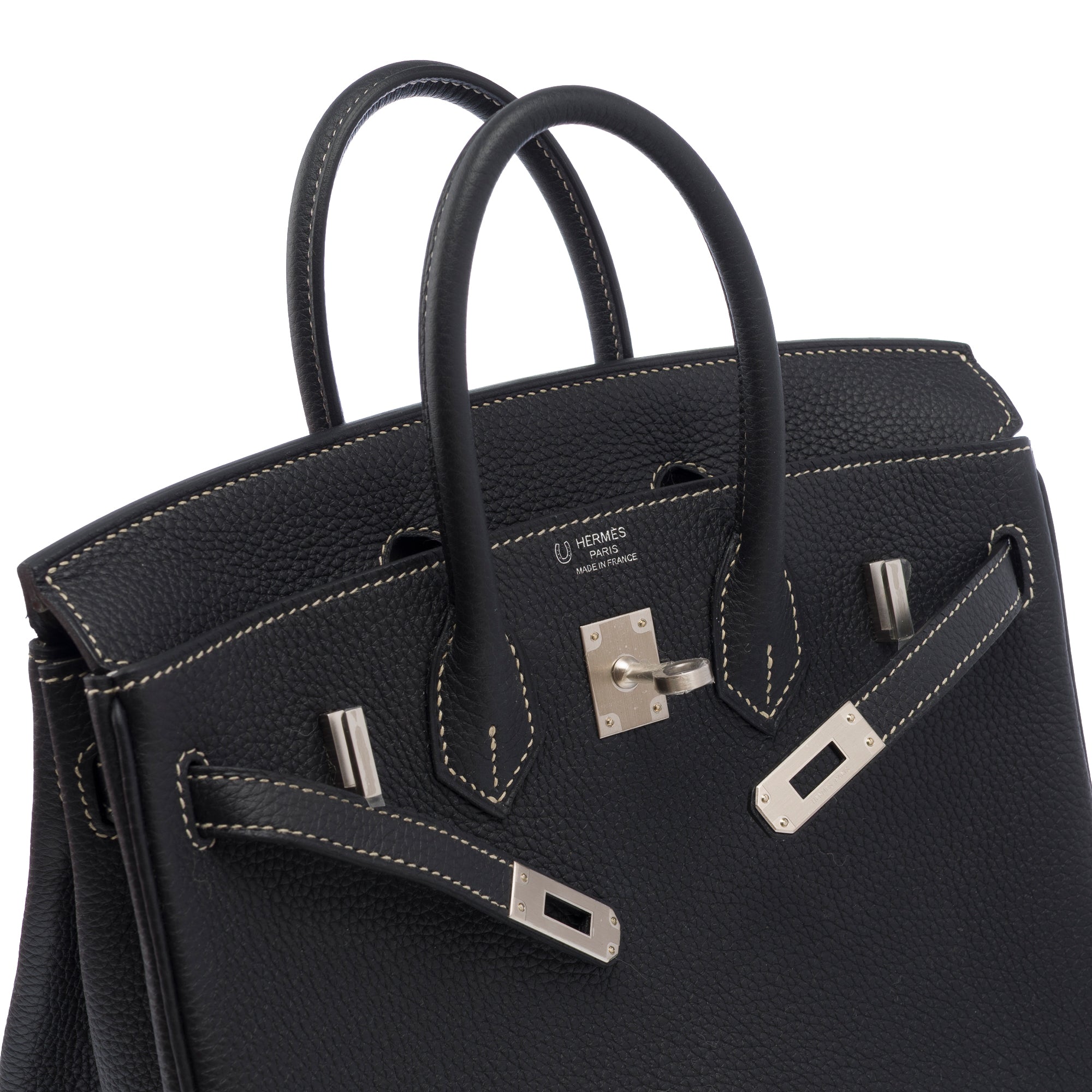 Sac HERMES Birkin 25 en Cuir Noir - 103470