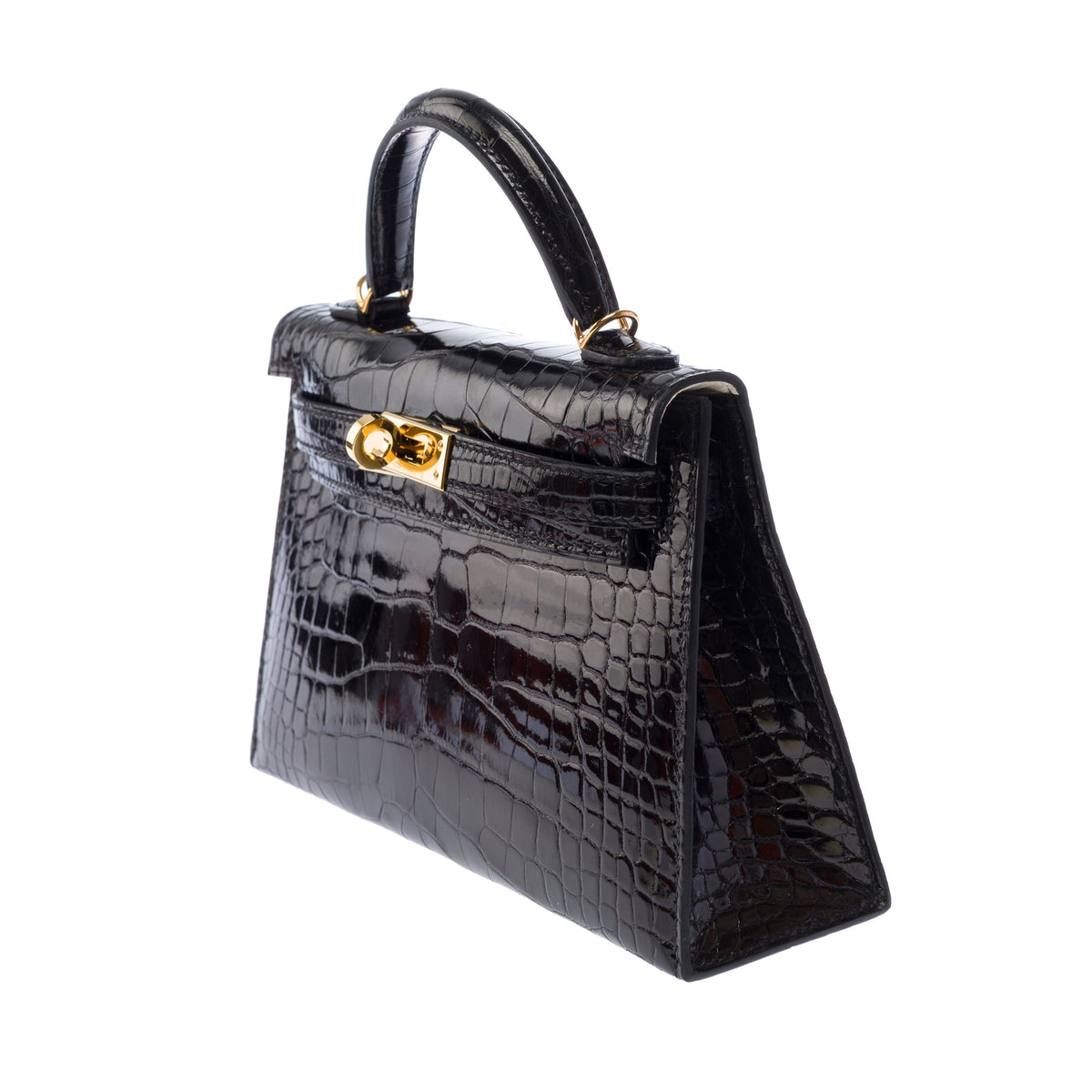 Sac HERMES Kelly Mini en Cuirs exotiques Noir - 103471