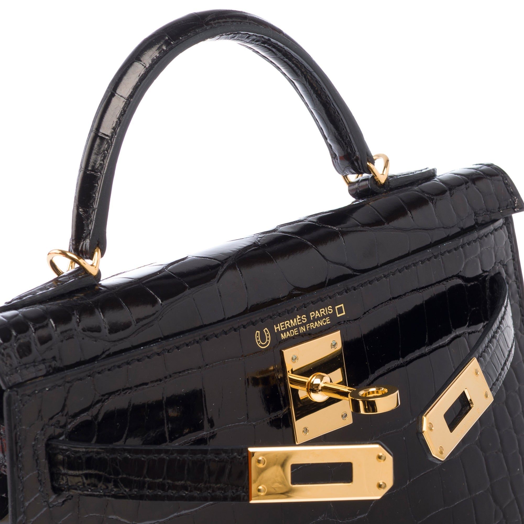 Sac HERMES Kelly Mini en Cuirs exotiques Noir - 103471
