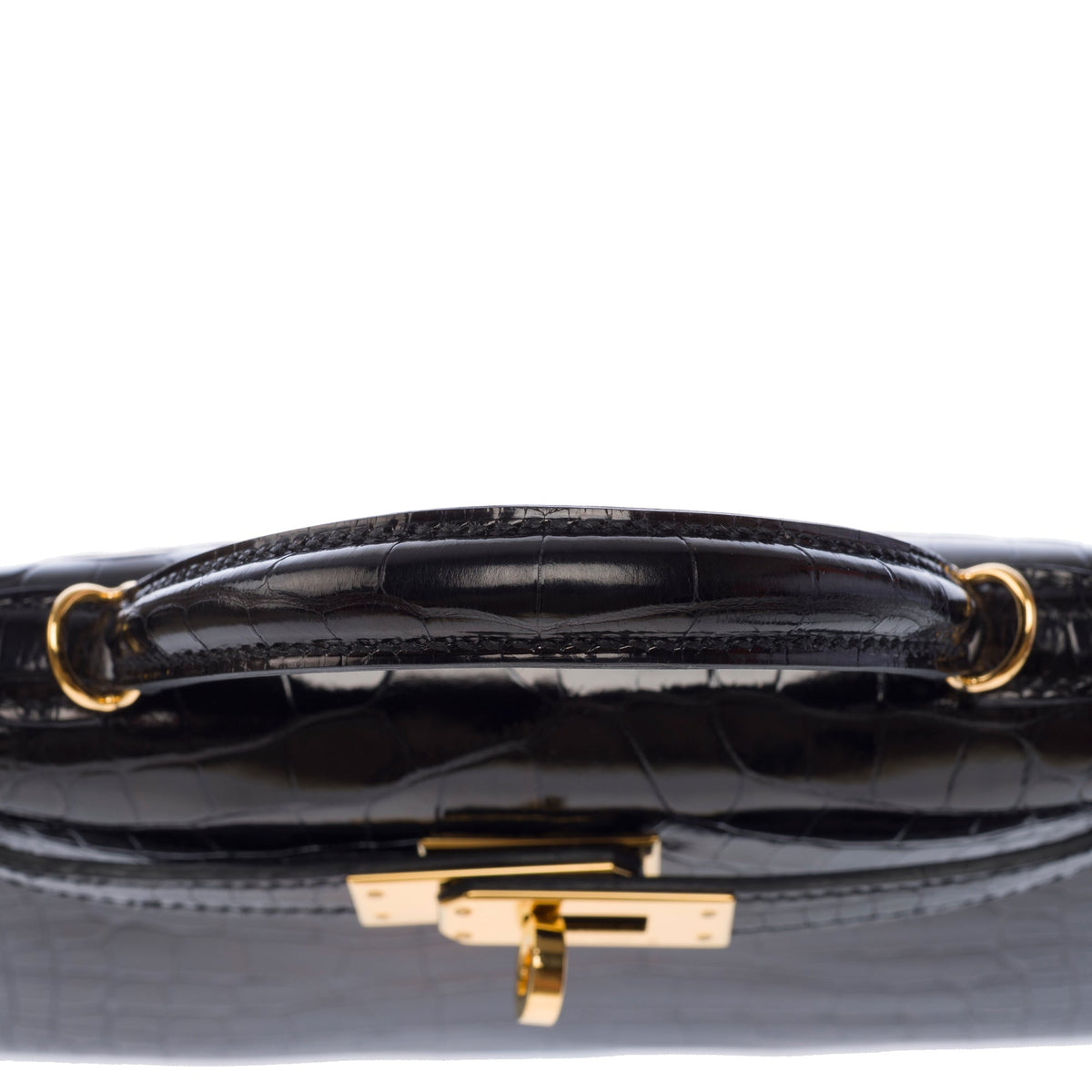 Sac HERMES Kelly Mini en Cuirs exotiques Noir - 103471