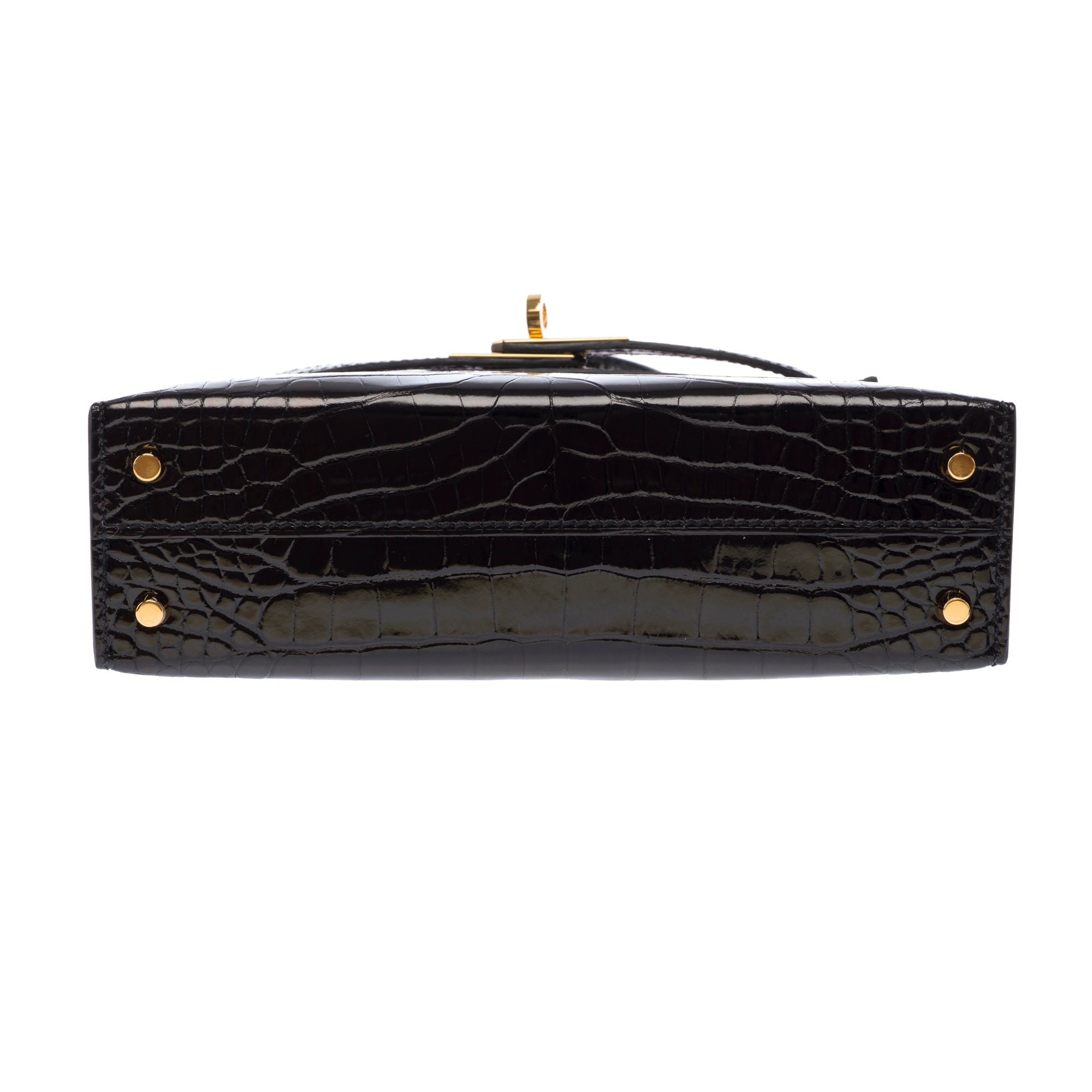 Sac HERMES Kelly Mini en Cuirs exotiques Noir - 103471